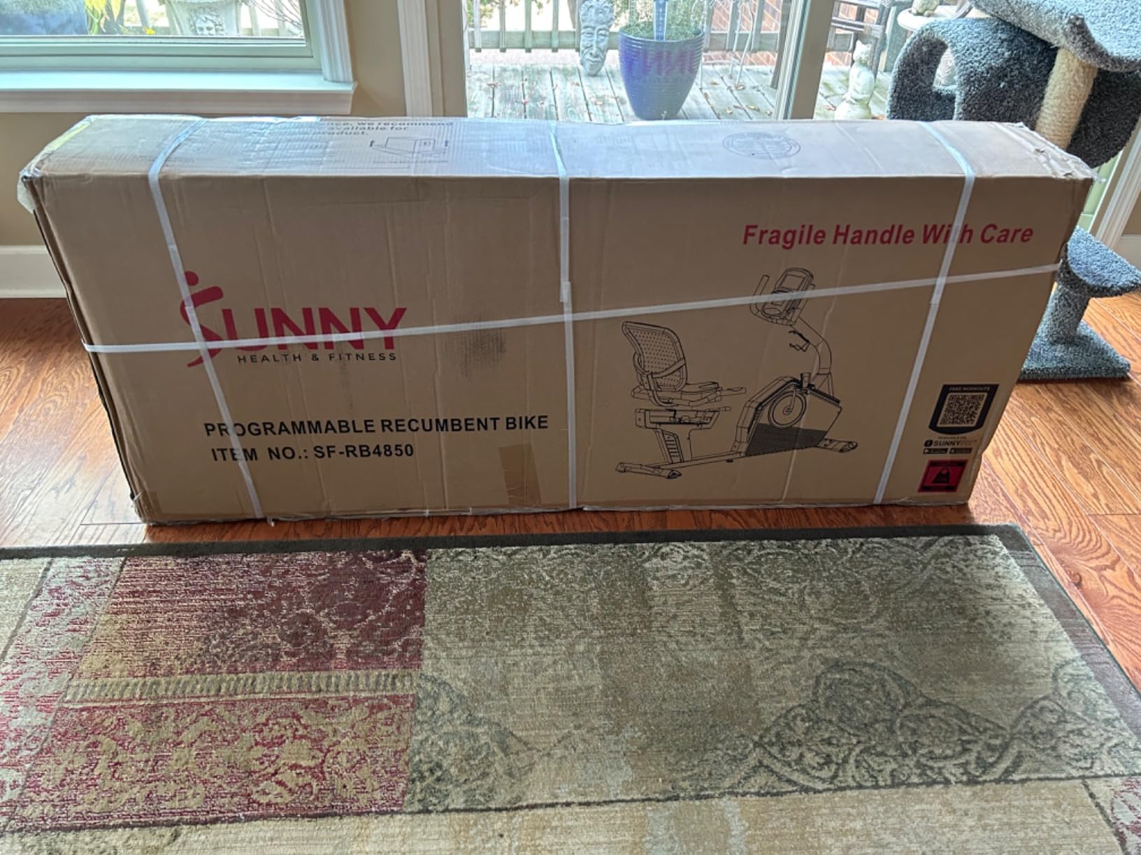 Sunny Health & Fitness Smart Recumbent Bike for Indoor Low Impact Cardio customer photo 1
