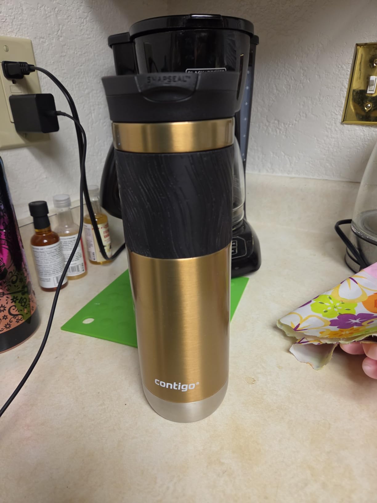 Contigo Byron Vacuum-Insulated Stainless Steel Travel Mug, 20oz - Leak-Proof Lid, BPA-Free, Blue Corn - Perfect Reusable Cup for Coffee or Water; hot and cold beverage holder customer photo 1