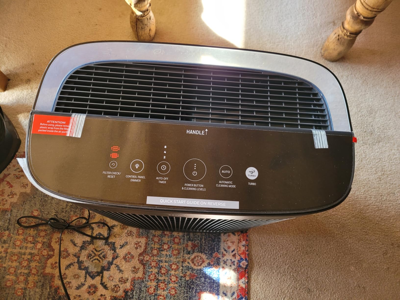 Honeywell HEPA Air Purifier for Home and Large 1700 ft² Rooms, Black | Powerful HEPA Filtration, Air Quality Monitor, Turbo and Auto Mode, Reduces Allergens, Dust, Pollen, Pet Dander, Odors, Smoke customer photo 2