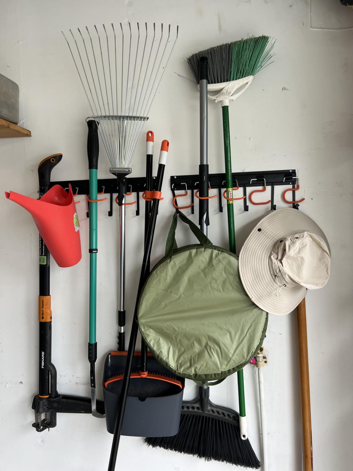 TVKB 68'' All Metal Garden Tool Organizer Adjustable Garage Tool Organizer Wall Mount Garage Organizers and Storage with Heavy Duty Hooks Tool Hangers for Garage Wall, Shed, Garden customer photo 2