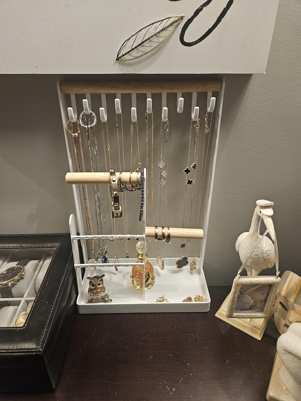 ProCase Cute Jewelry Stand, Aesthetic Jewelry Organizer for Dresser Vanity, Jewelry Holder Display for Necklaces Earrings, Gifts for Teen Girls Women, Bedroom Dorm Decor -Medium, White customer photo 1