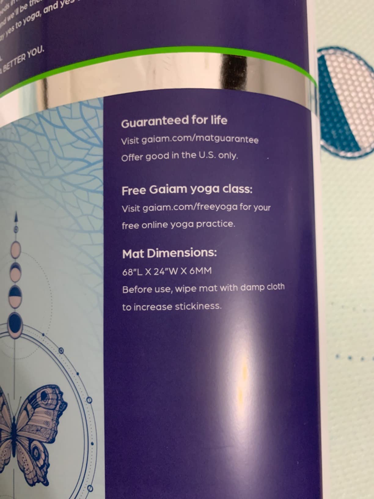 Gaiam Premium Yoga Mat, 6mm Thick Print Mat customer photo 2