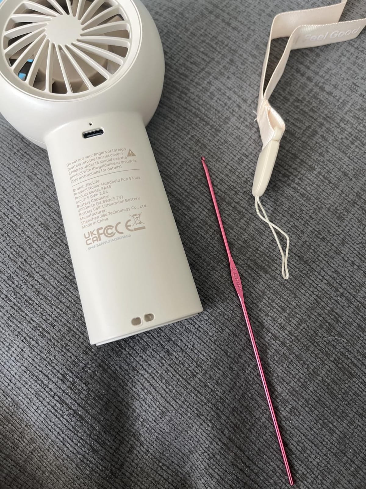 JISULIFE Portable Handheld Turbo Pocket Fan Rechargeable 4000mAh 5-Speed customer photo 2