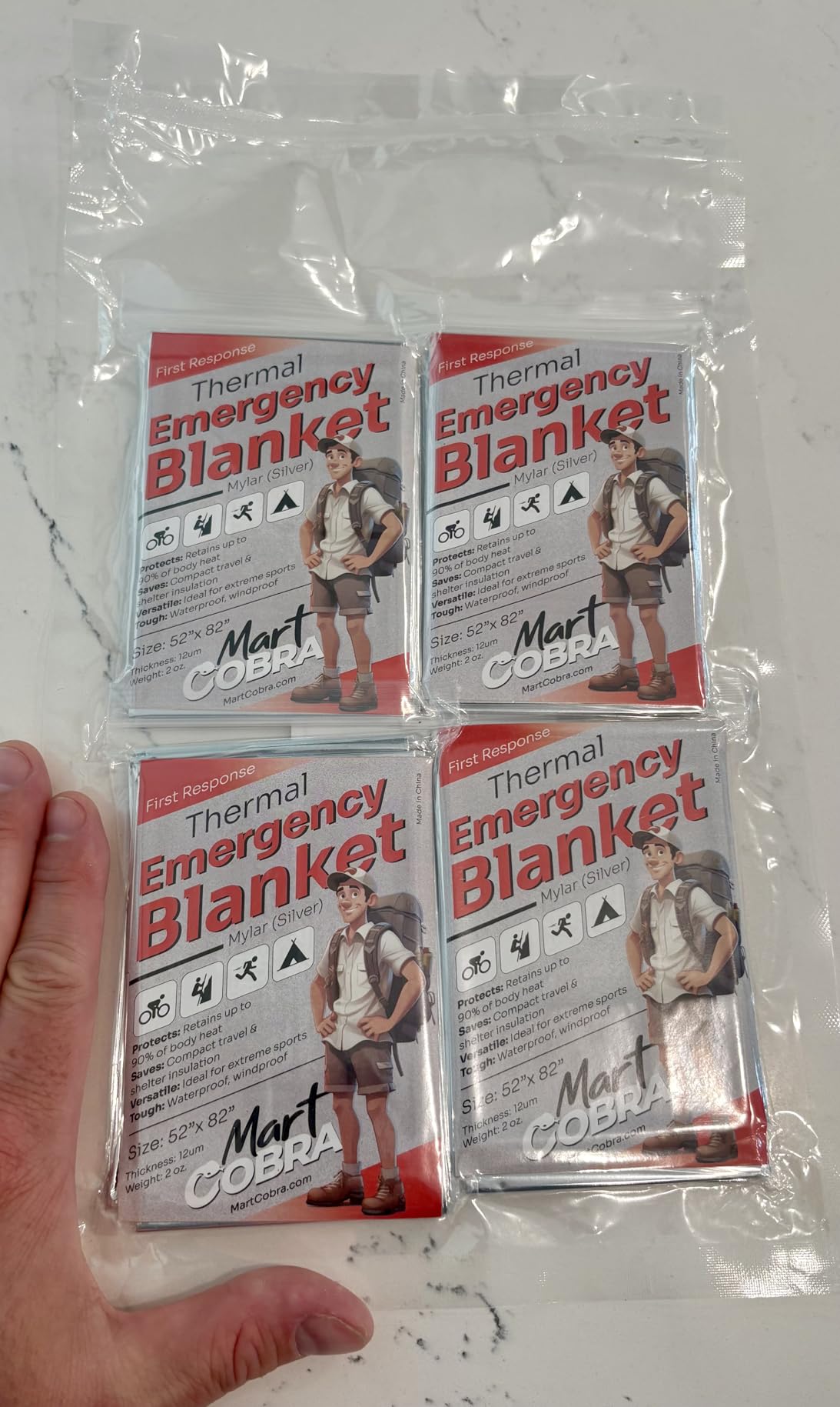 Emergency Blankets for Survival Gear and Equipment x6, Space Blanket, Mylar Blankets, Thermal Blanket, Survival Blanket, Survival Kits Emergency Kit, Emergency Supplies, Foil Blanket Camping Shelter customer photo 2