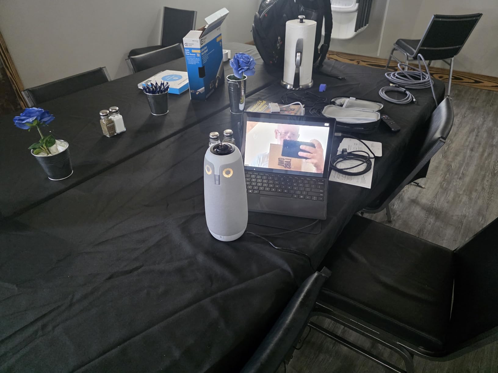 Owl Labs Meeting Owl 3 - 360° 1080p HD Conference Room Camera, AI-Driven Speaker-Tracking, 18-Foot Mic Pickup - Certified for Microsoft Teams - Works with Zoom, Google Meet - Plug & Play Setup customer photo 1