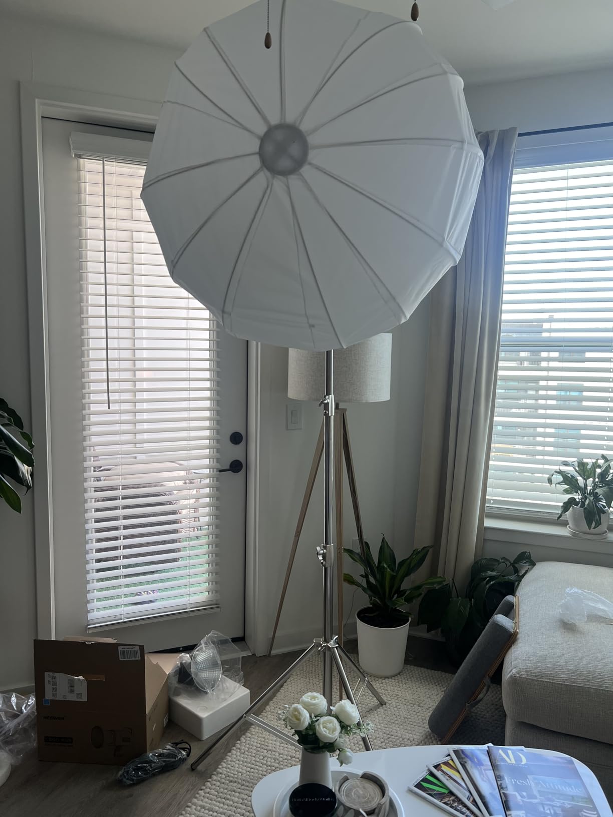 NEEWER 9.2ft/2.8m Stainless Steel Light Stand, Spring Cushioned Heavy Duty Photography Tripod Stand with 1/4” to 3/8” Universal Screw Adapter for Strobe,LED Video Light,Ring Light,Monolight, Softbox customer photo 2