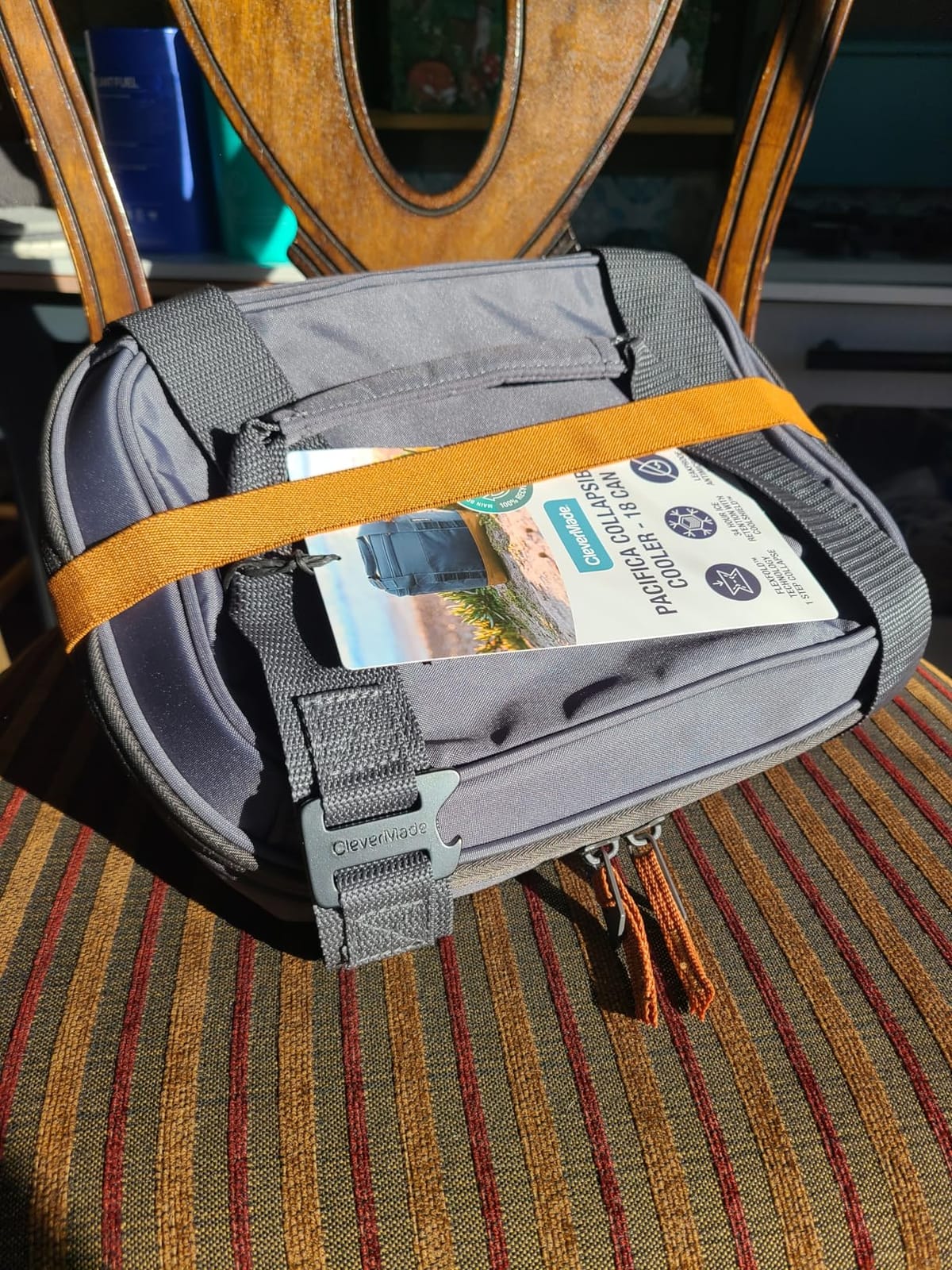 CleverMade 50 Can Pacifica Collapsible Cooler, Ocean/Cognac customer photo 1