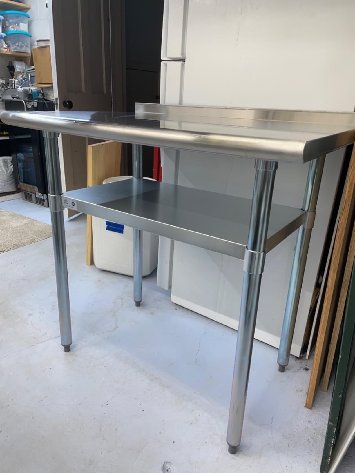 ROCKPOINT Stainless Steel Table for Prep & Work with Backsplash 30x60 Inches, NSF Metal Commercial Kitchen Heavy Duty Table with Adjustable Under Shelf and Table Foot for Restaurant, Home and Hotel customer photo 2
