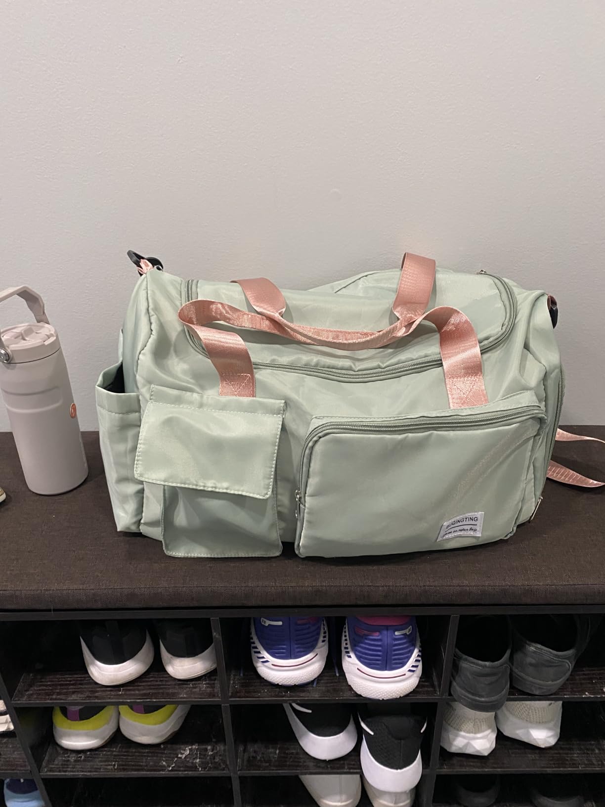 Small Gym Bag for Women, Travel Duffle Bag Carry On Weekender Bag with Shoe Compartment customer photo 2