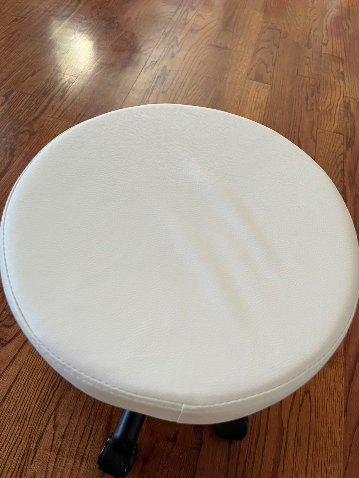 FURWOO Round Rolling Stool Height Adjustable Stool with Wheels for Spa Salon Massage Black customer photo 2
