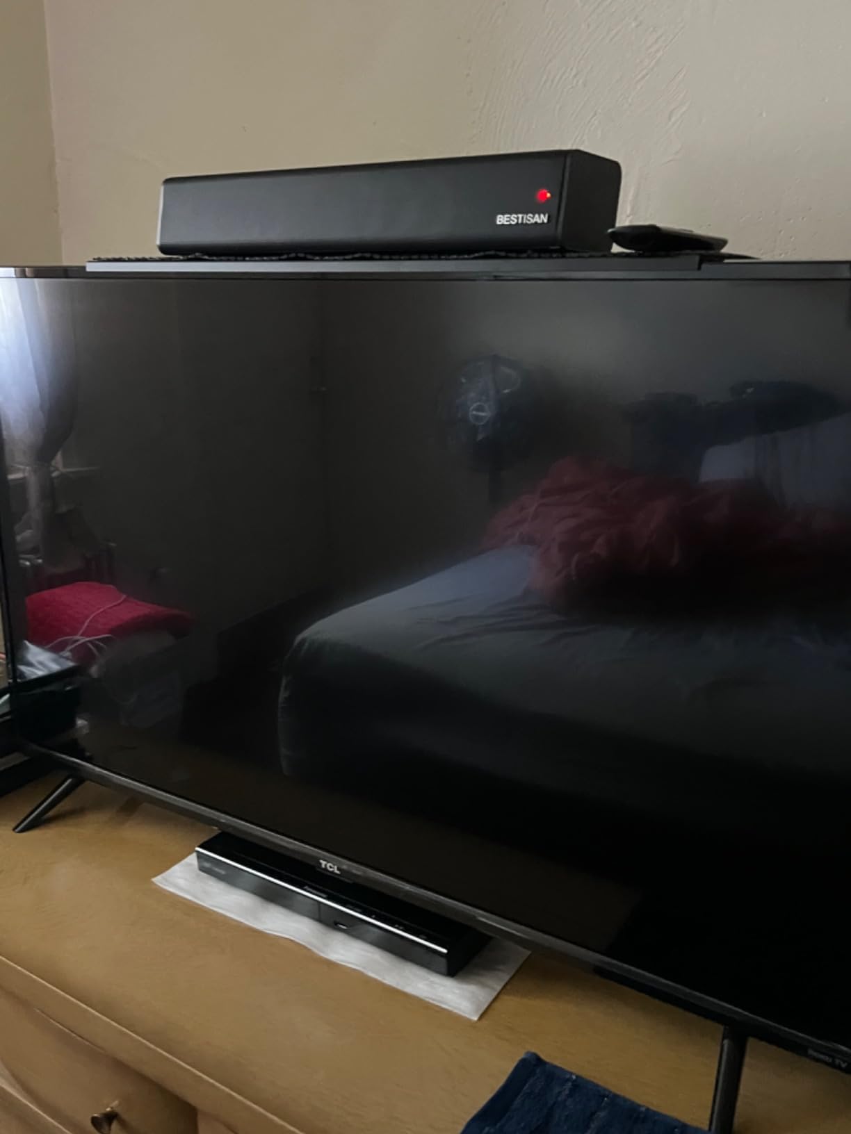 Sound Bar, BESTISAN 50 Watts Soundbar with HDMI, Optical, AUX, USB,Sub Out and Bluetooth Connection, DSP, Bass Adjustable, 16 Inch, Mountable customer photo 2