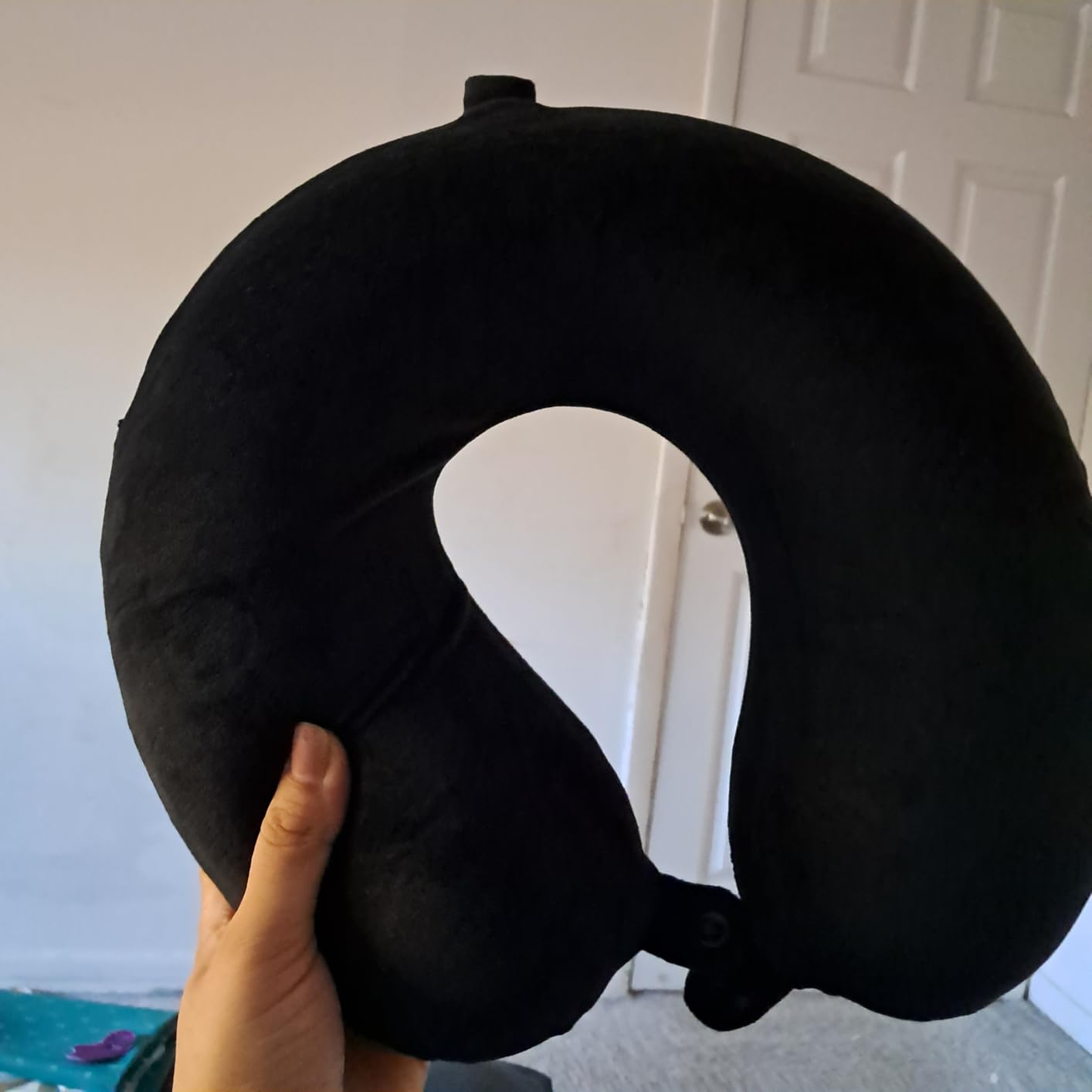 GDEOUP Travel Pillow 100% Pure Comfortable U Shape Memory Foam Pillows Neck and Head Support Portable Travel Neck Pillow Suitable for Planes Airplane for Traveling,Train,Self-Drivingng Car,(Grey) customer photo 1