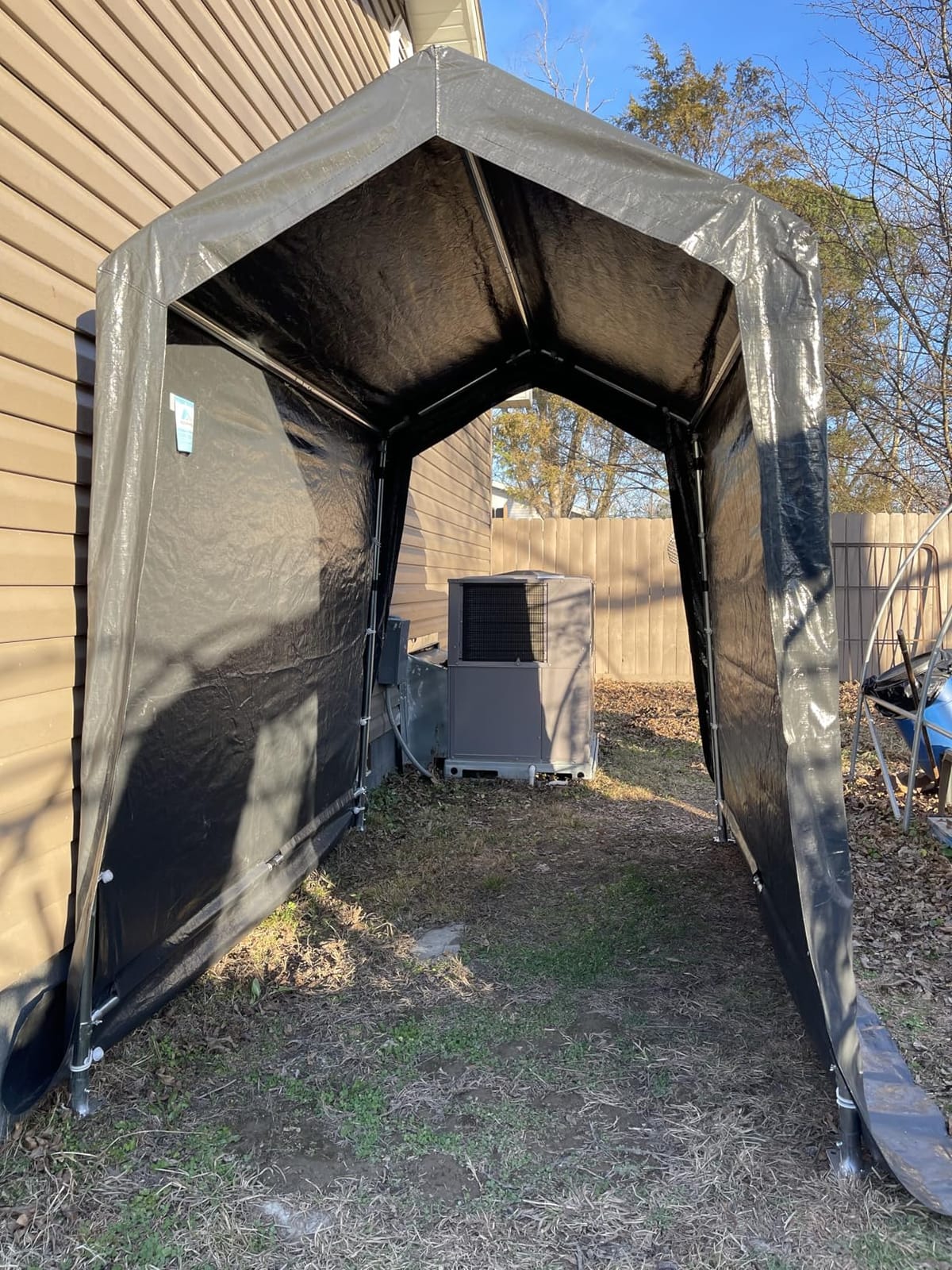 ADVANCE OUTDOOR 10X20 ft Carport Heavy Duty Outdoor Patio Portable Canopy Storage Shelter Shed with 2 Rolled up Zipper Doors & Vents for Snowmobile Garden Tools, Gray customer photo 1