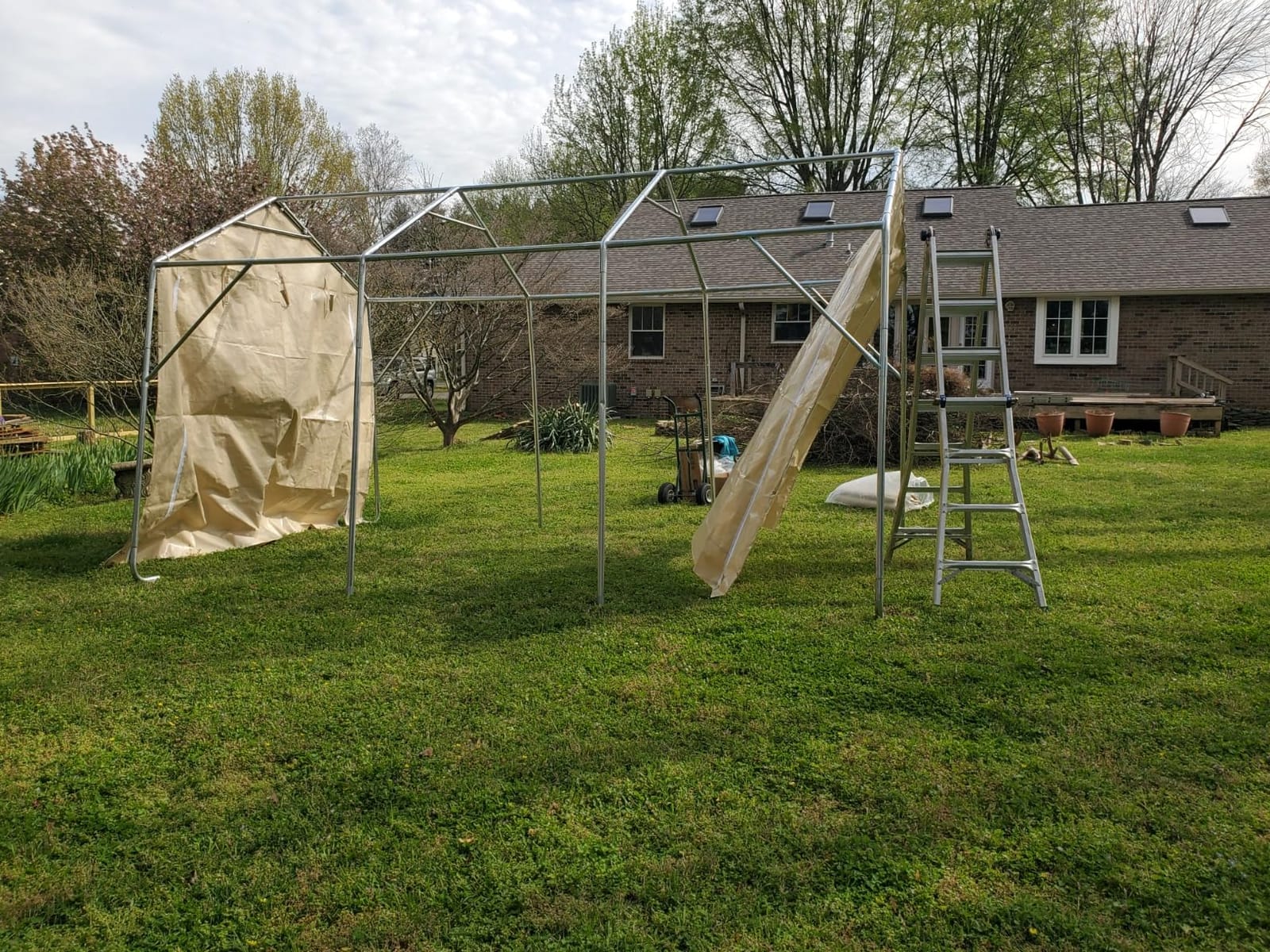 ADVANCE OUTDOOR 10X20 ft Carport Heavy Duty Outdoor Patio Portable Canopy Storage Shelter Shed with 2 Rolled up Zipper Doors & Vents for Snowmobile Garden Tools, Gray customer photo 2