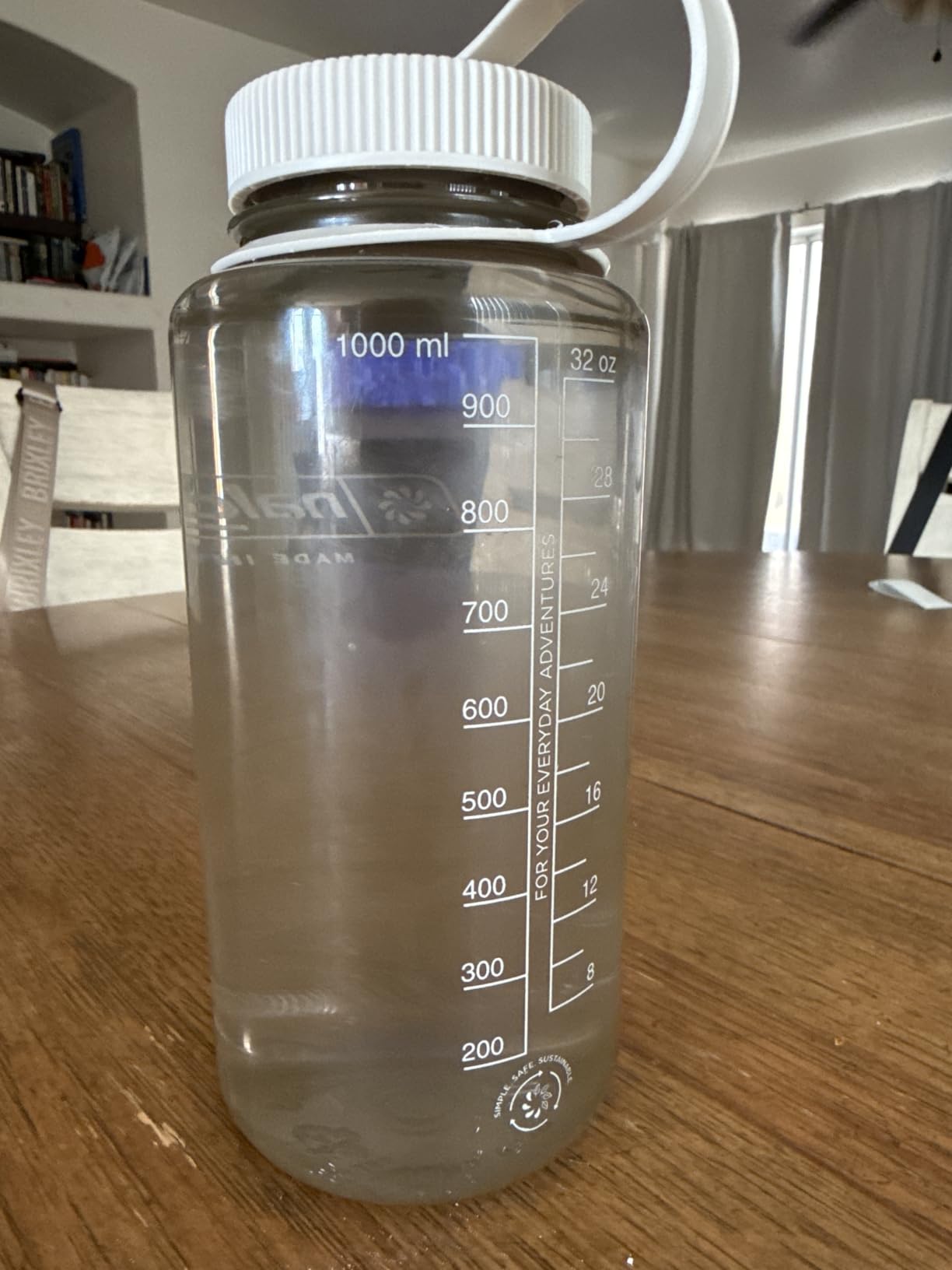 Nalgene 32 oz Wide Mouth Water Bottle, Gray w/ Black Lid customer photo 2