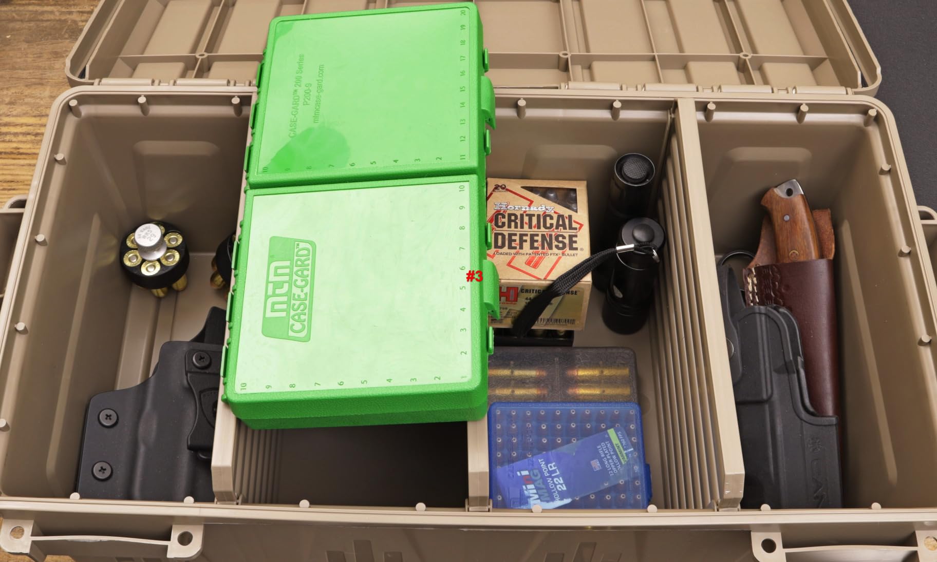 MTM ACDC30 Divided Ammo Crate Utility Box, Outdoor Gear & Tool Storage, Water- Resistant, Stackable, Snap Latch, 21