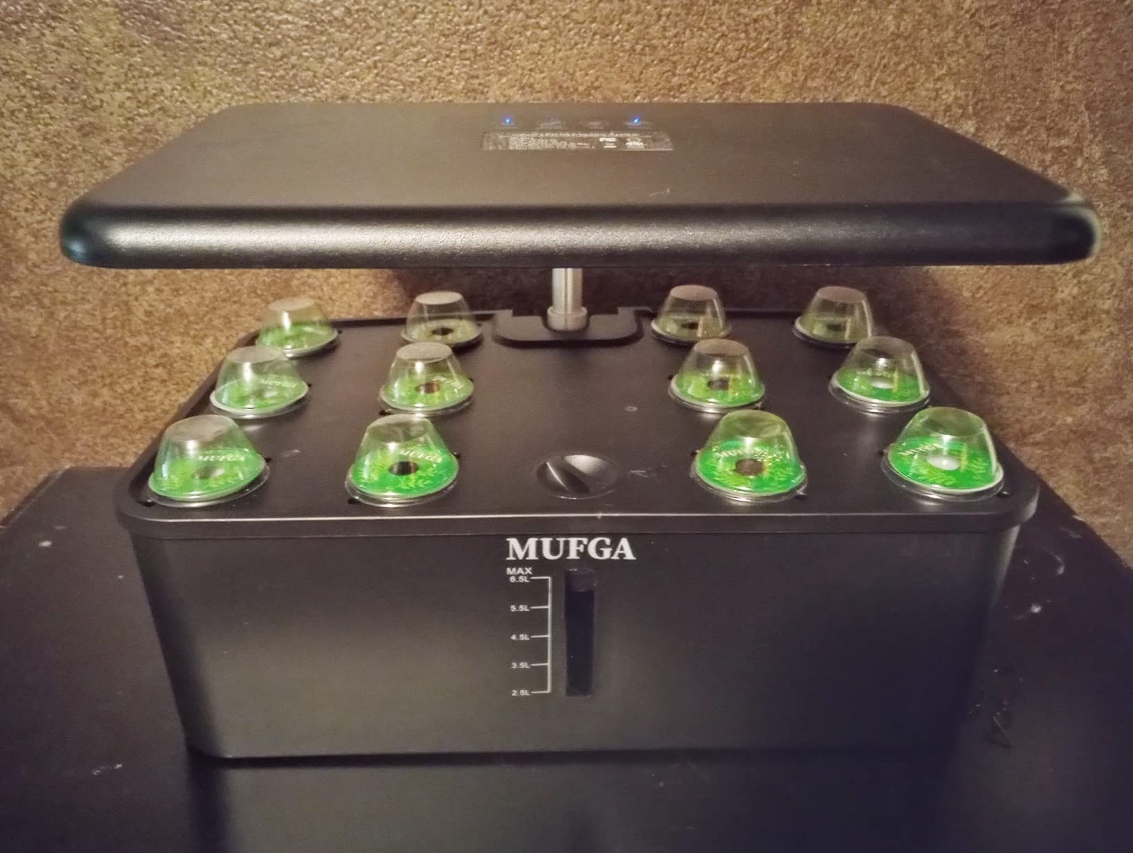 MUFGA 12 Pods Hydroponics Growing System, Indoor Garden with LED Grow Light, Plants Germination Kit, Mini Herb Garden with Pump System, Height Adjustable (No Seed) customer photo 2
