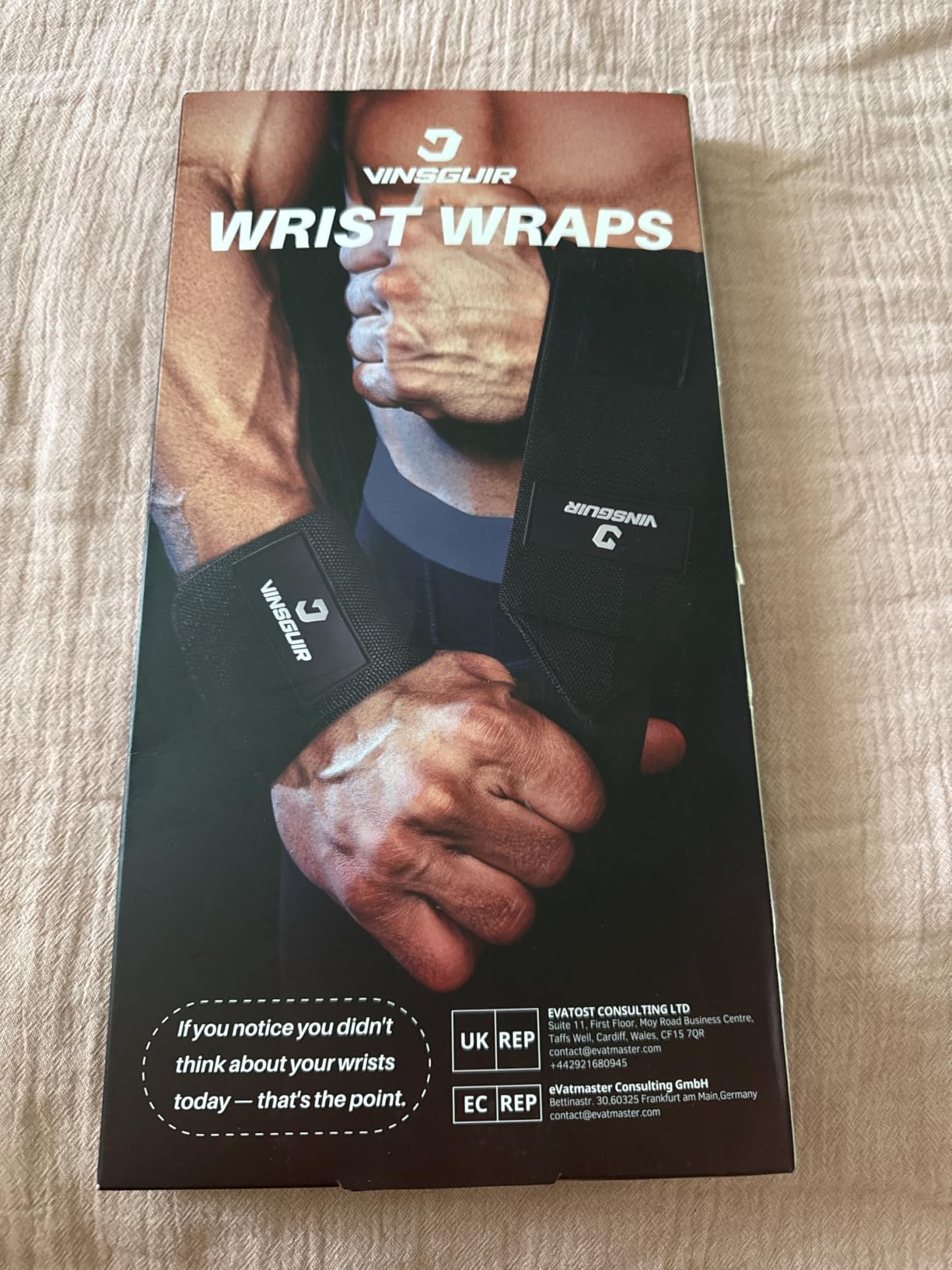 VINSGUIR Wrist Wraps for Weightlifting with Thumb Loop, Gym Wrist Support customer photo 2
