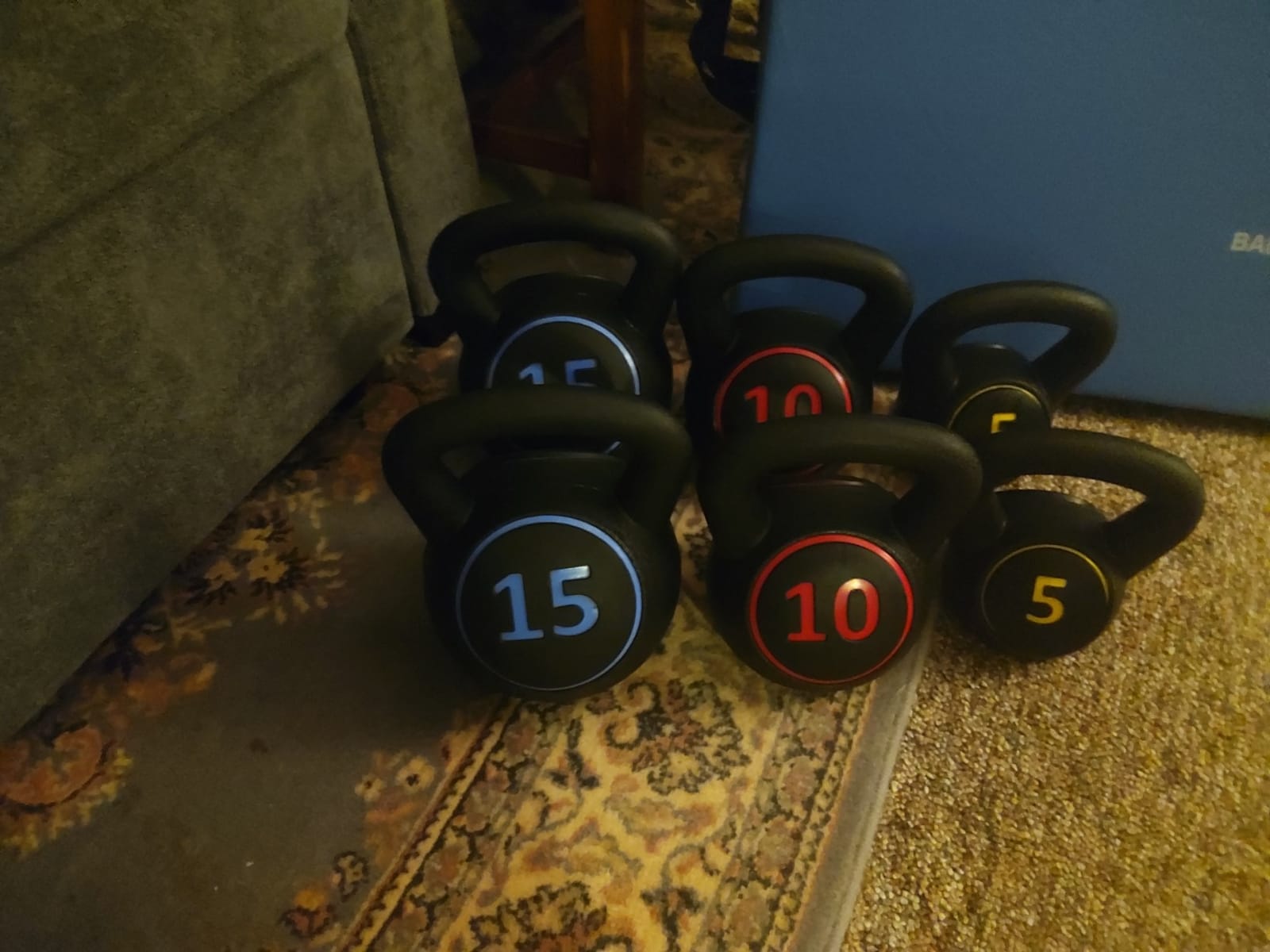 BalanceFrom Vinyl Kettlebell Set, 30/45/50/75 Pound Options – Cement-Filled Strength Training Weights with Ergonomic Grip and Color Coding for Full Body Fitness at Home or Gym customer photo 2