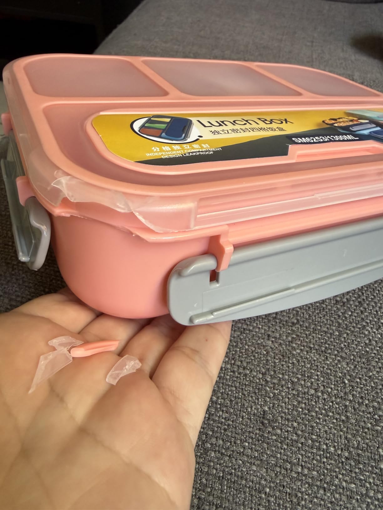 Bento Box for Kids 1300ML with 4 Compartment & Food Picks Cake Cups, Purple customer photo 1