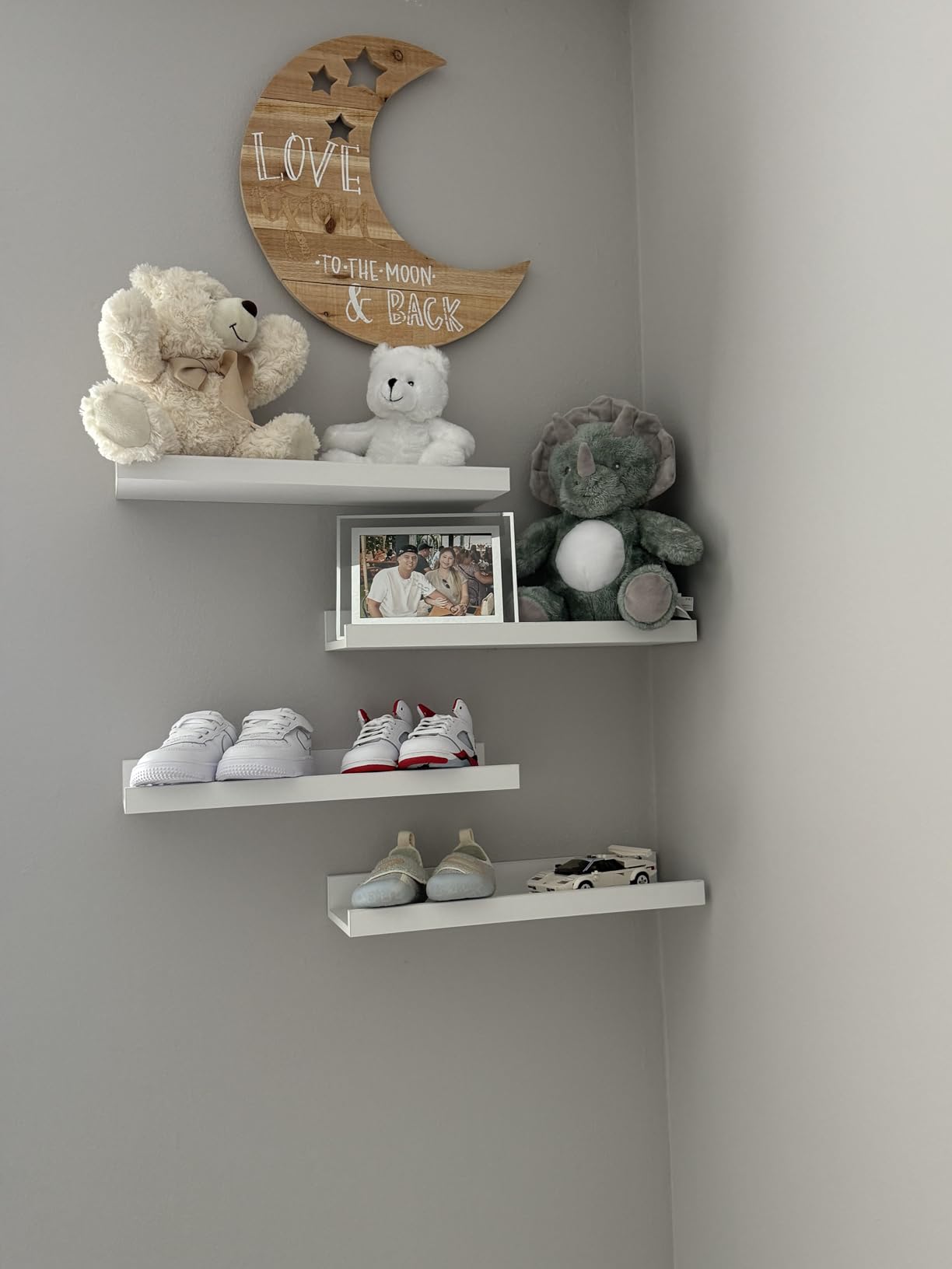 RICHER HOUSE 5-Set Floating Shelves with Lip, Black Wall Mounted Wood Shelf customer photo 1