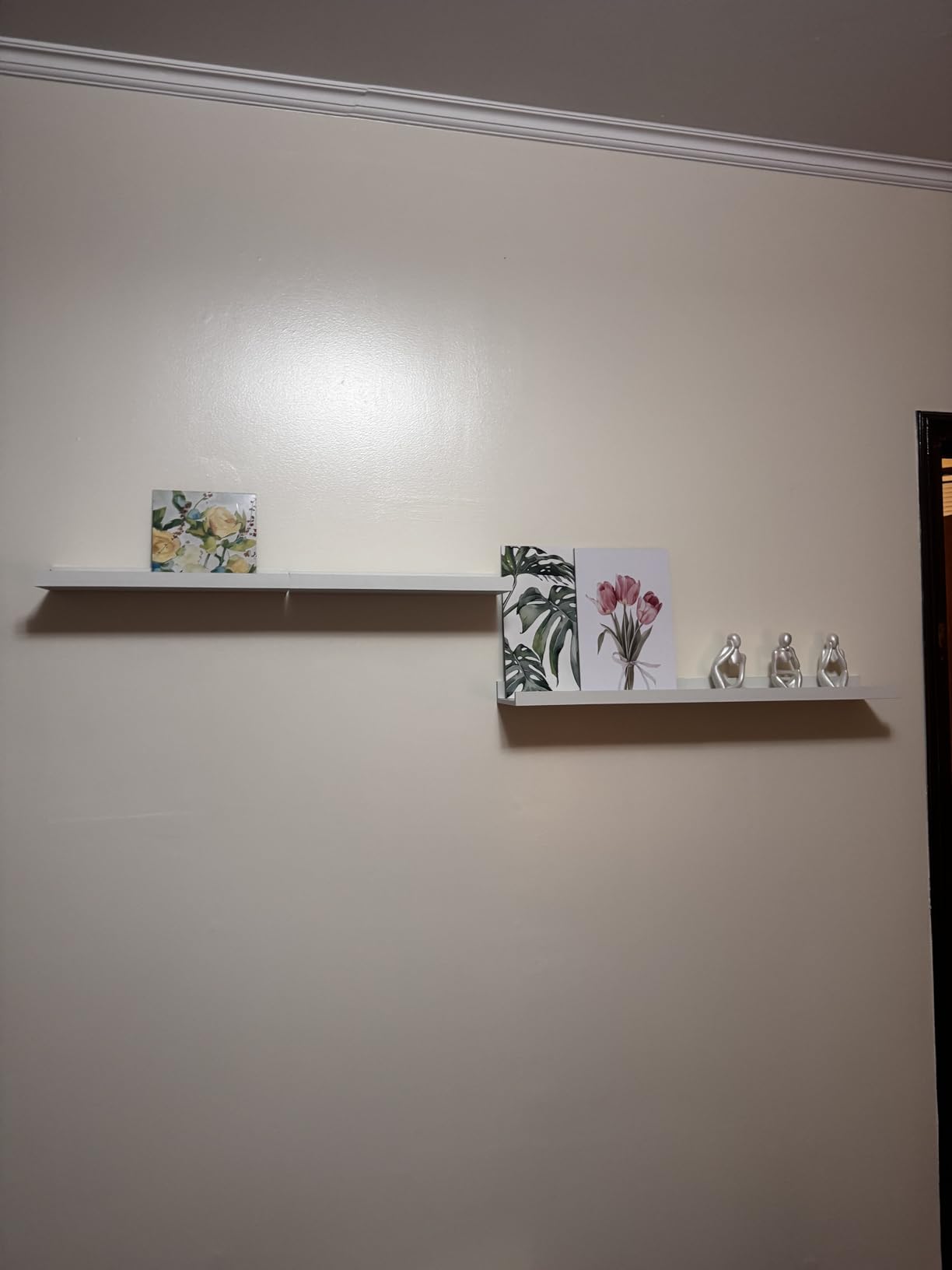 RICHER HOUSE 5-Set Floating Shelves with Lip, Black Wall Mounted Wood Shelf customer photo 2