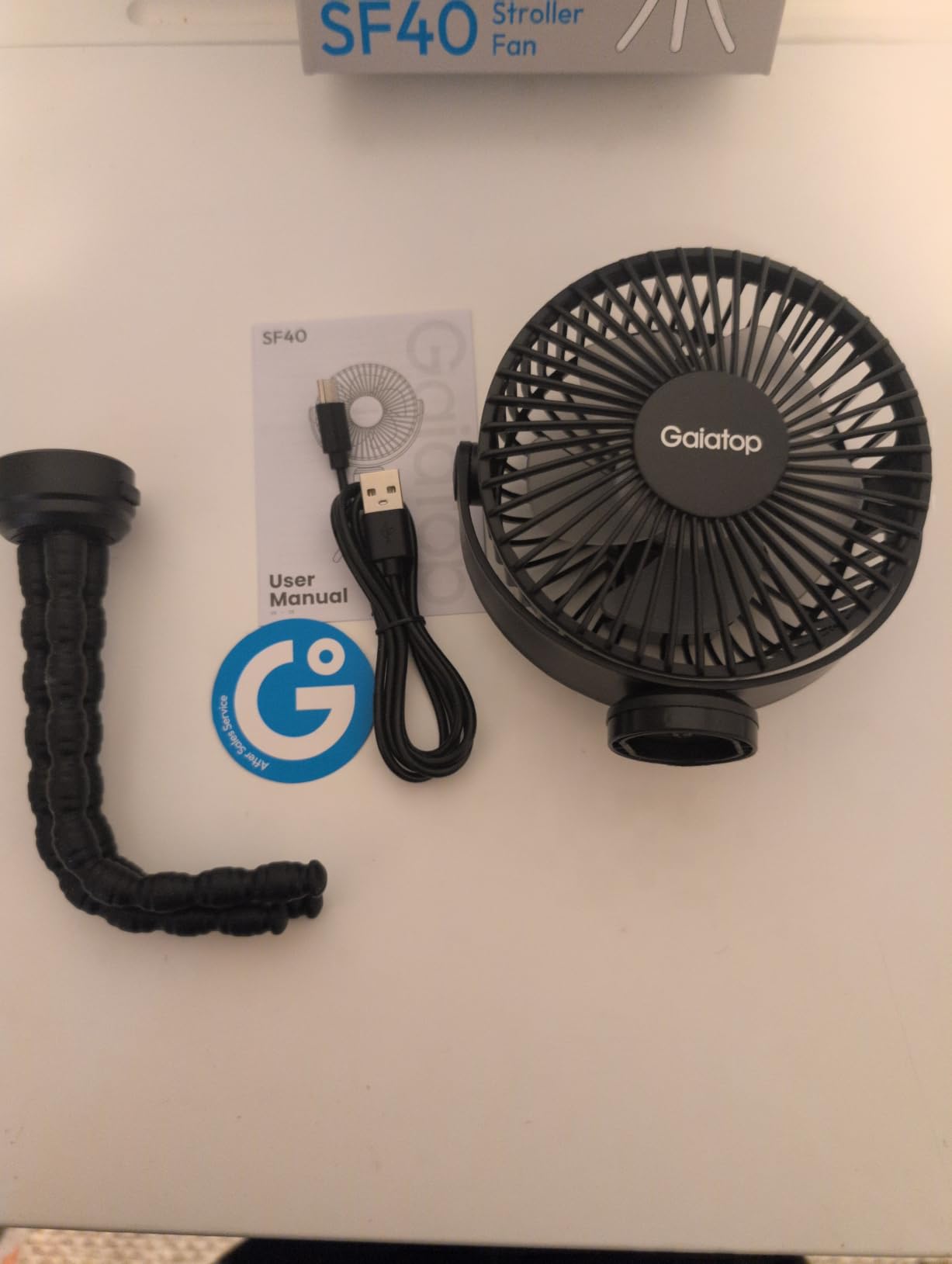 Gaiatop Mini Portable Stroller Fan, Small Clip on Fan 3 Speed Rechargeable customer photo 2