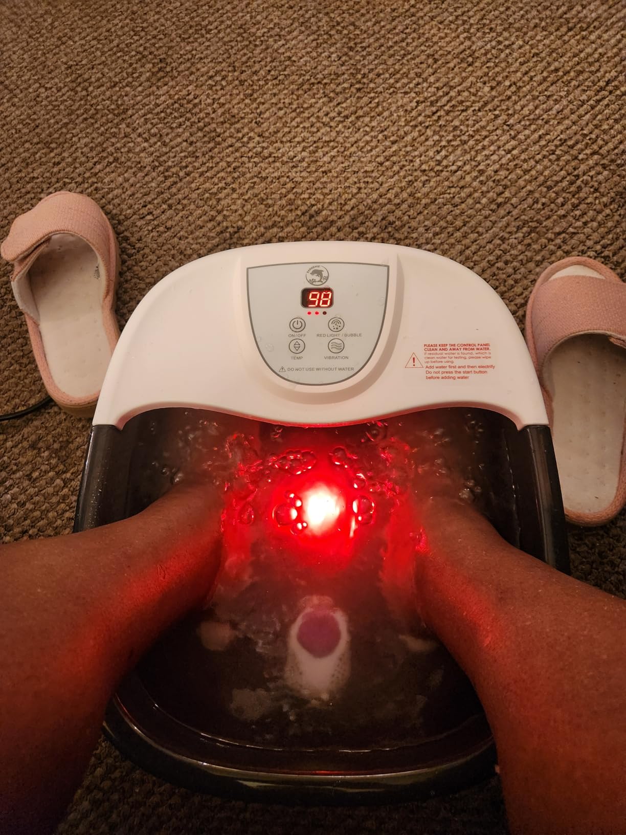 ECARBME Foot Spa Bath Massager with Heat, 22 Manual Massage Rollers, Adjustable Temperature 95–118°F, Bubbles & Vibration, Epsom Salt Included, Foot Soaking Tub for Relaxation - Grey customer photo 2