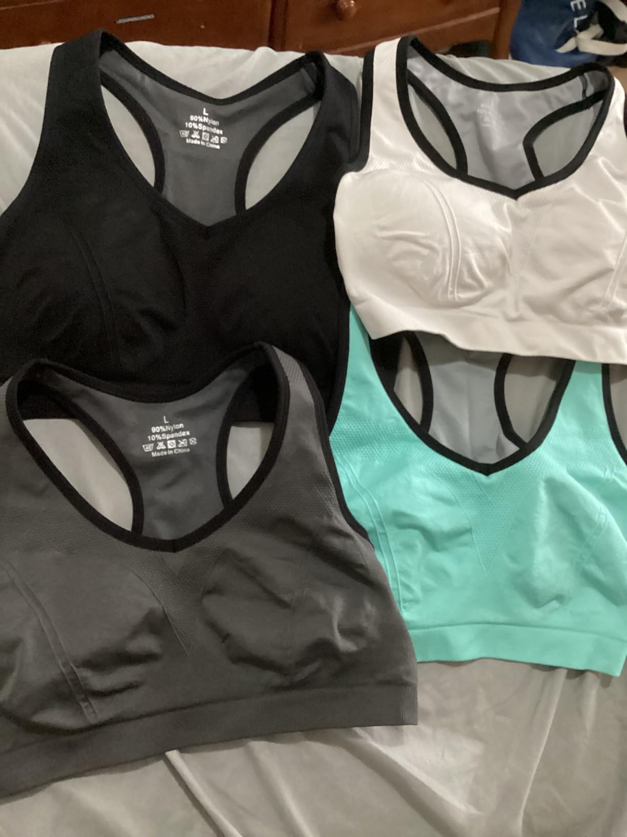 Racerback Sports Bras for Women with Pads - High Impact Athletic Tank Tops for Yoga and Workout Brassieres Bra customer photo 2