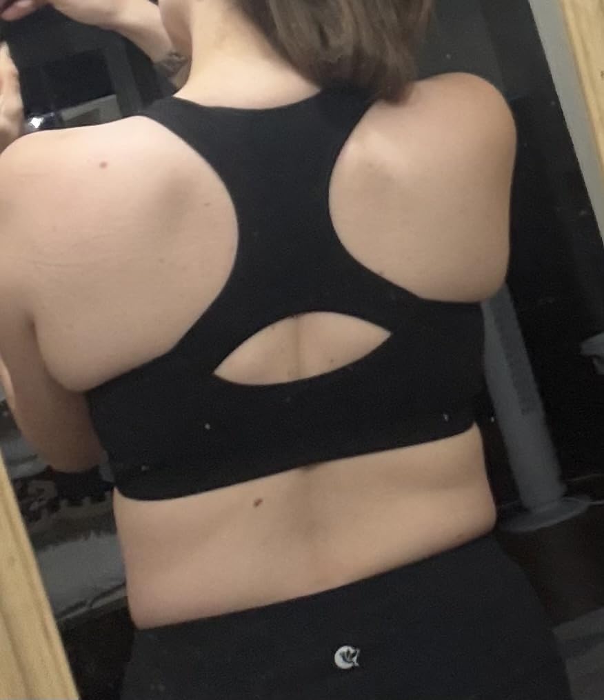 Racerback Sports Bras for Women with Pads - High Impact Athletic Tank Tops for Yoga and Workout Brassieres Bra customer photo 1