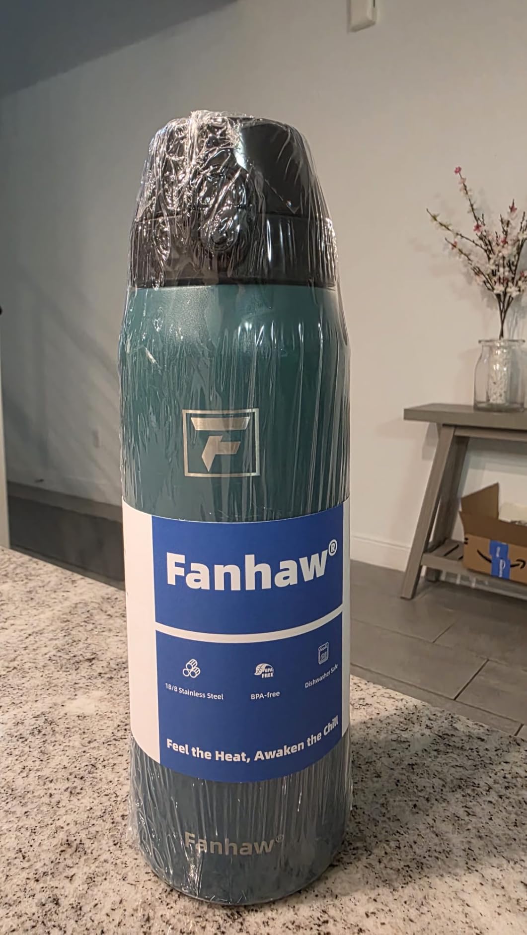 Fanhaw 20oz Kids Stainless Steel Water Bottle with Straw Lid, Black customer photo 2