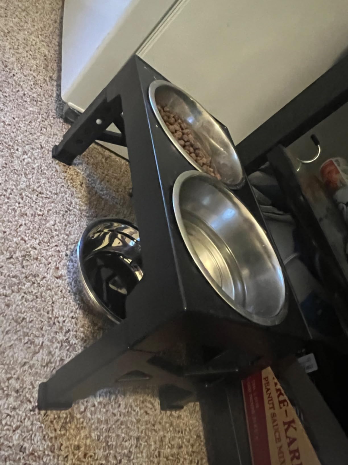 Niubya Elevated Dog Bowls with 2 Stainless Steel Dog Food Bowls, Raised Dog Bowl Adjusts to 5 Heights (3.15