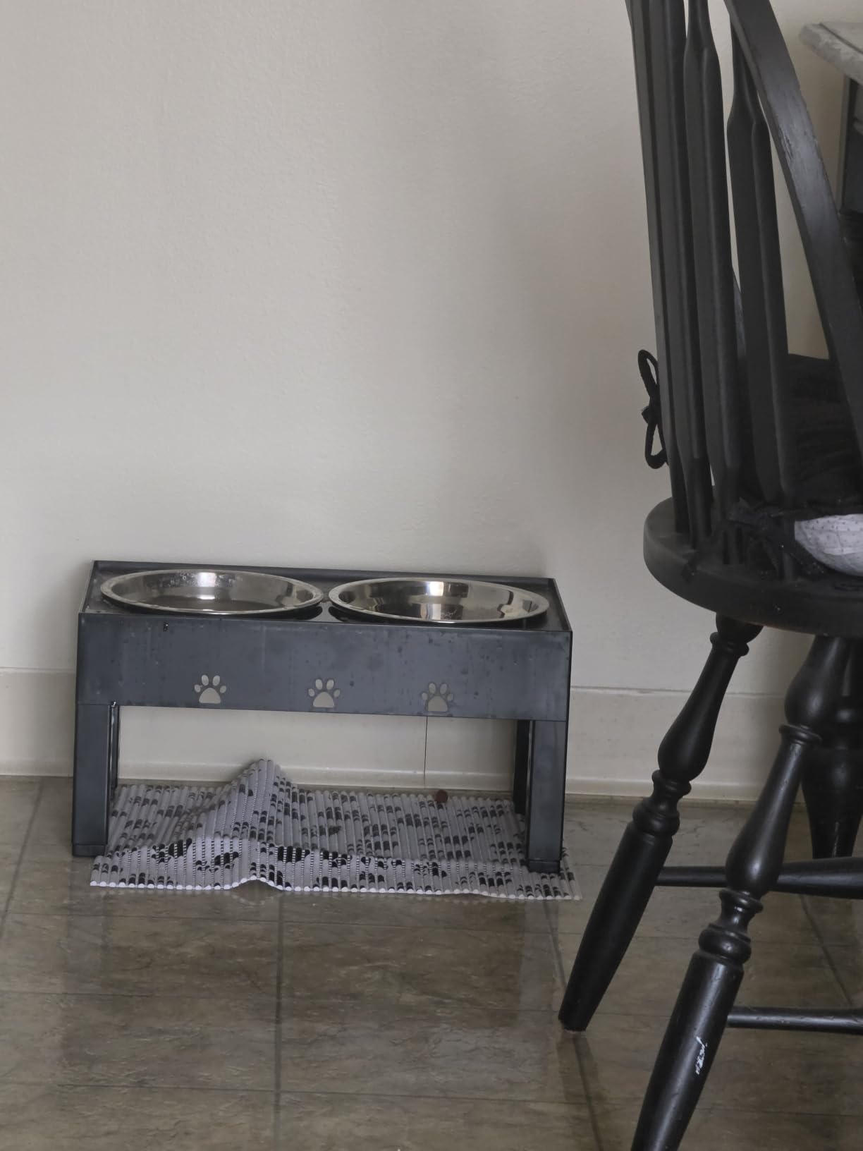 Elevated Dog Bowls with 2 Stainless Steel Bowls, 5-Height Adjustable Stand (3.1