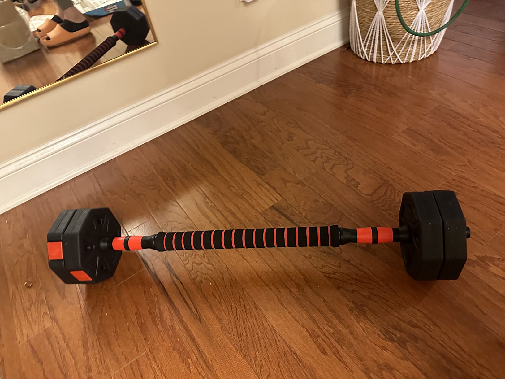Adjustable Dumbbell, 20/30/45/70/90lbs Dumbbells Set, 4-in-1 Free Weights for Women/Men Workout Equipment Used as Barbell/Kettlebells/Push up Stand for Home Gym customer photo 2