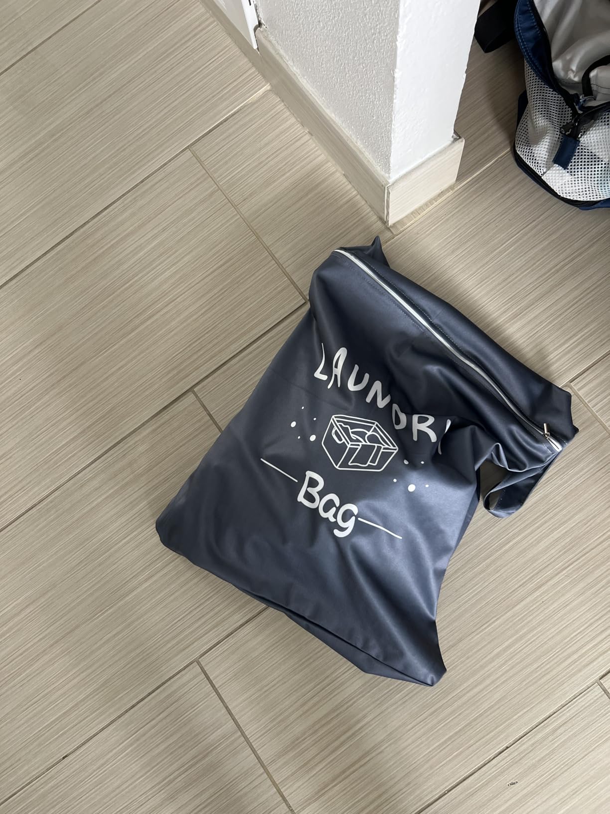 2 Pcs Large Travel Laundry Bags - Waterproof Wet/Dry, Washable, Drawstring, Bathing Suit, Workout, Gym Clothes, Swimming, Yoga - Green, Grey customer photo 1