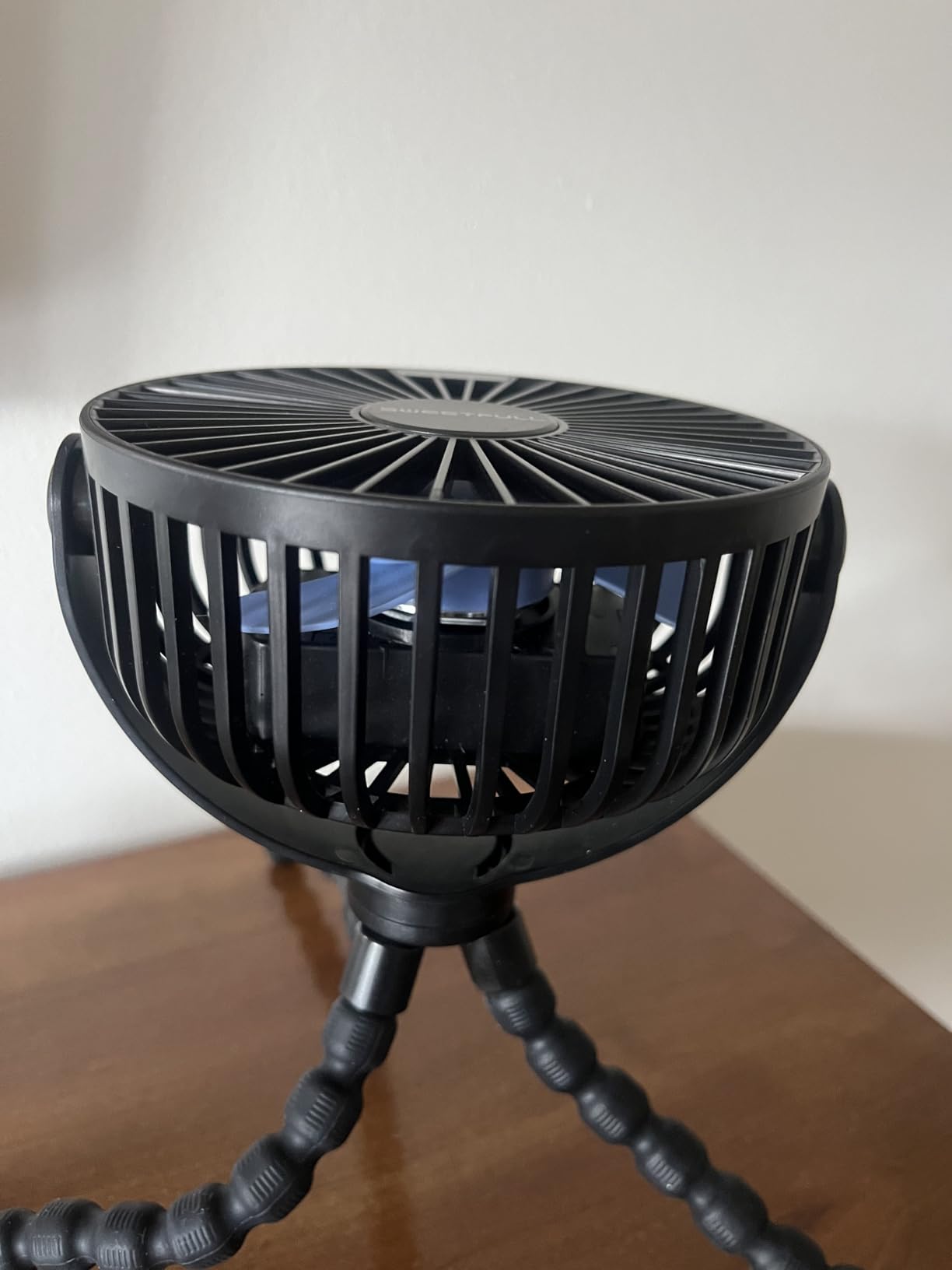 SWEETFULL 4000mAh Portable Stroller Fan with LED Display, 4 Speed Rechargeable Mini Clip On Fan, 360° Rotate Flexible Tripod Better Cooling Small Baby Fan for Car Seat Crib Travel Treadmill customer photo 2