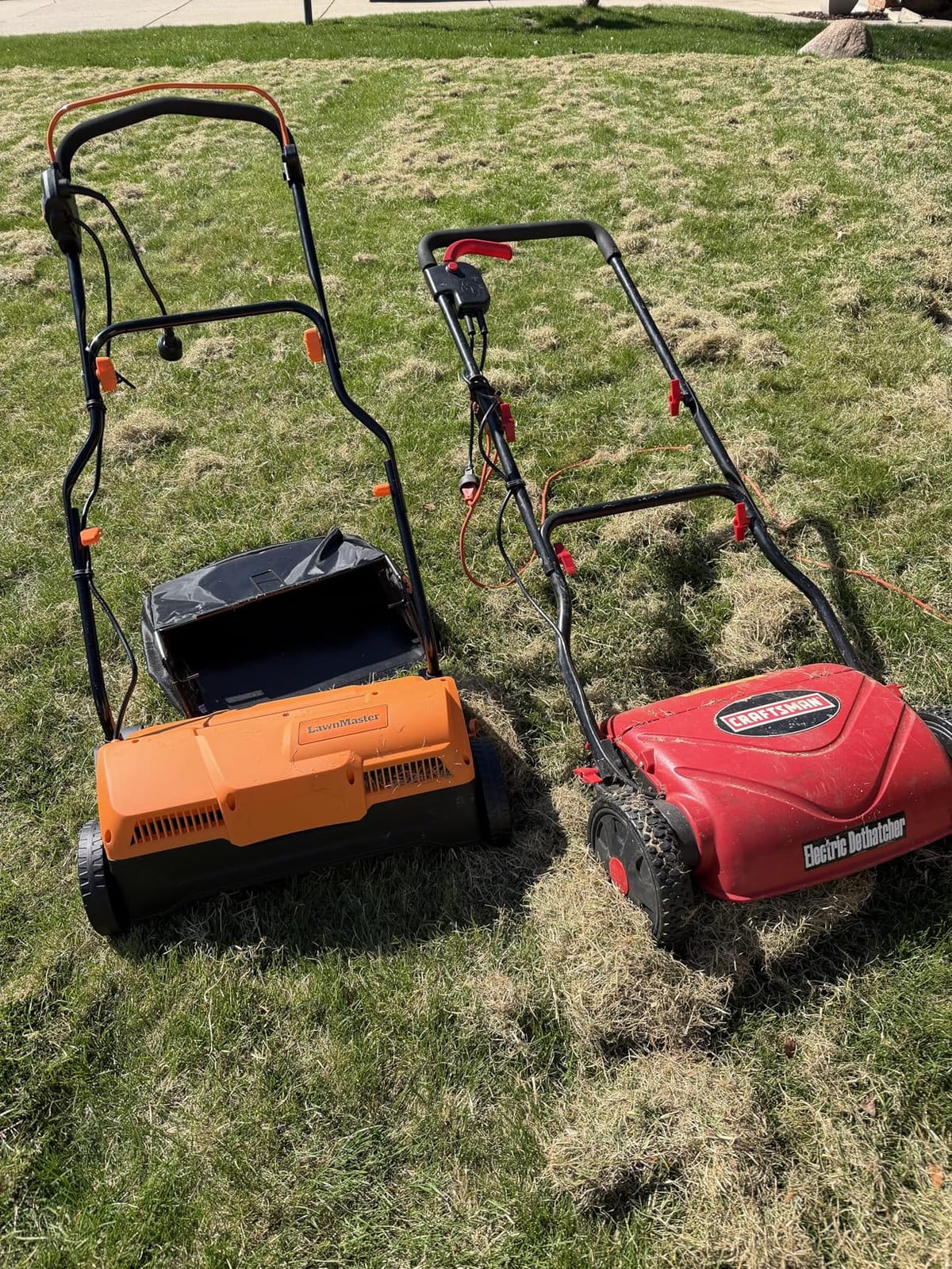 LawnMaster GVB1316 Electric 16” 13 Amp Dethatcher and Scarifier with 12 Gallon Collection Bag customer photo 1