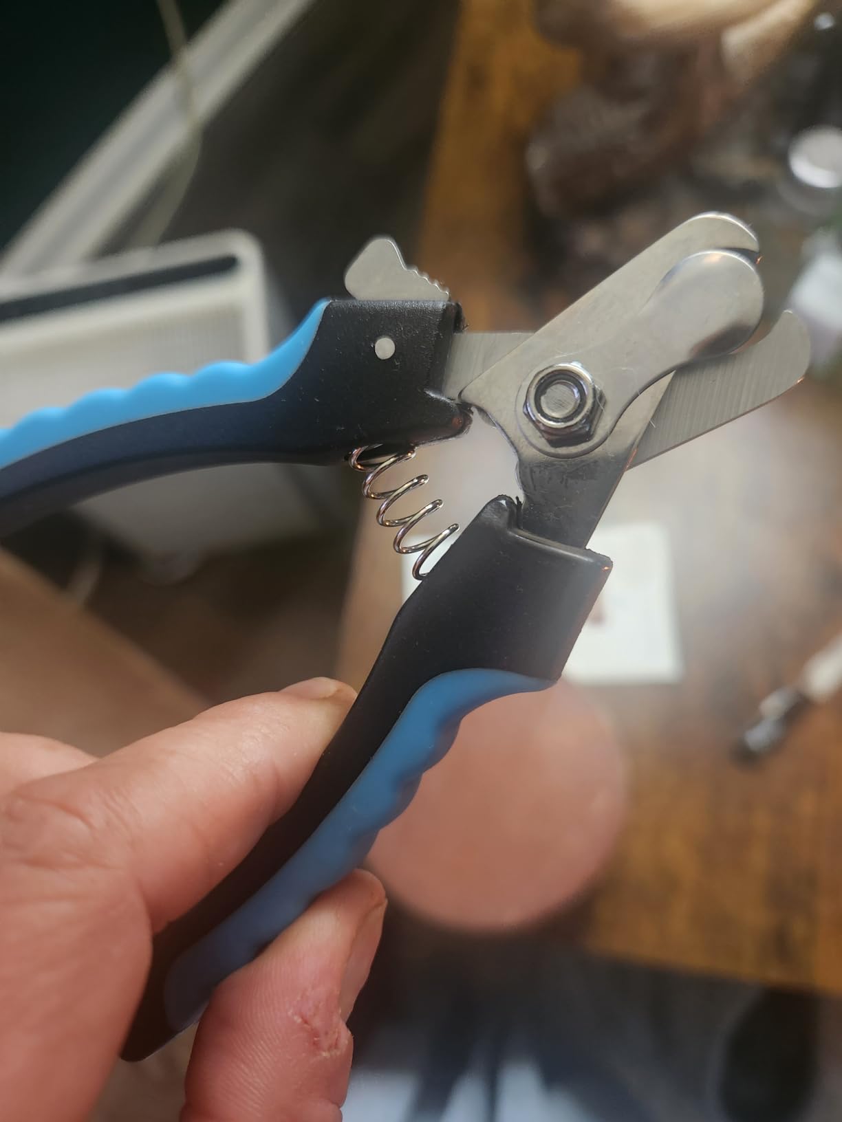 Candure Cat Nail Clipper Stainless Steel Cat Claw Trimmers for Rabbits, Guinea Pigs, Birds, Puppies, Kittens and Small Animals Pet Nail Clipper for Professional and Home Use (Blue) customer photo 2