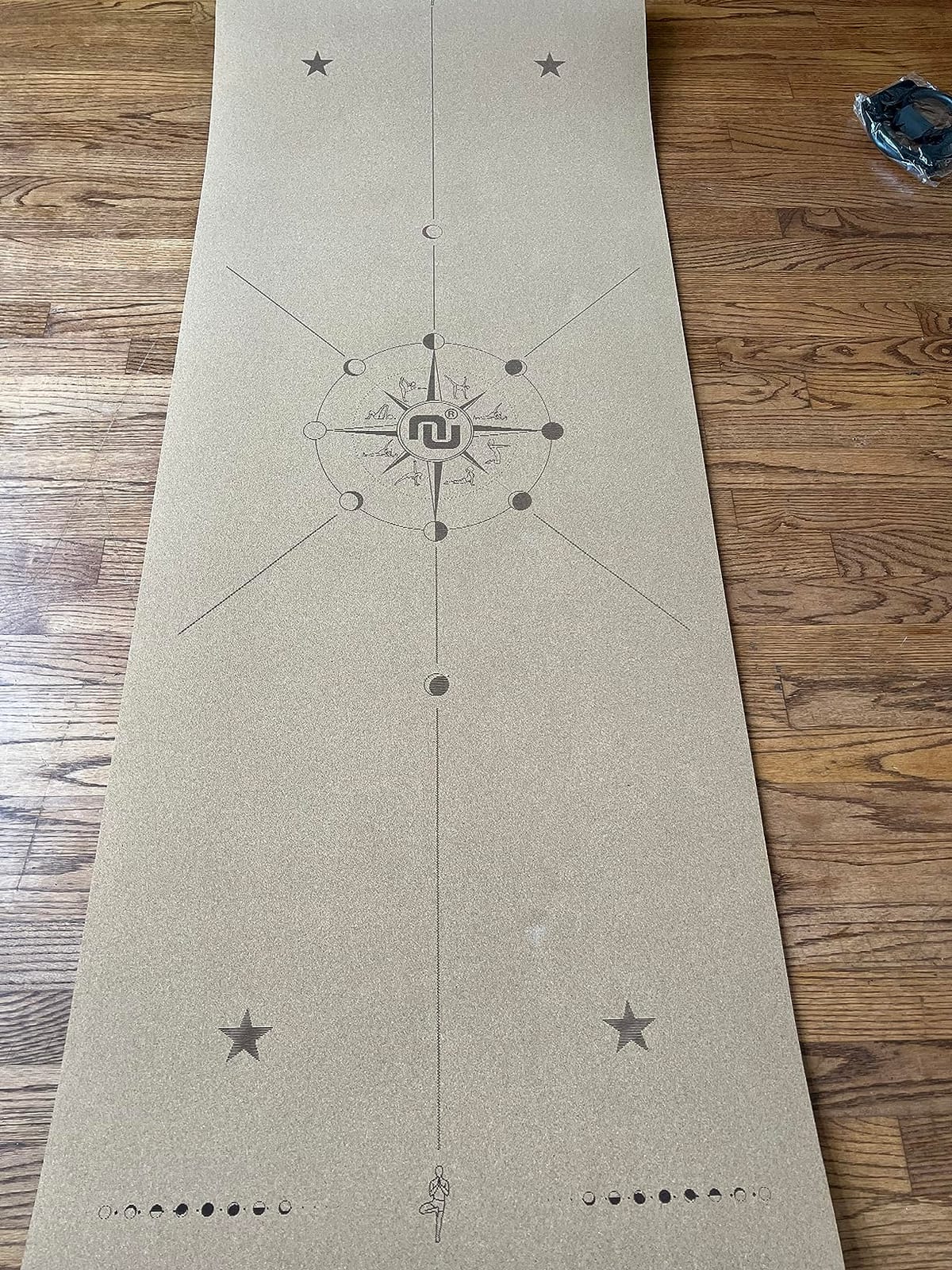 Numat Cork Yoga Mat 6mm (1/4 inch) Thick 72 x 24 in, Sweatproof NonSlip Eco-friendly, Lightweight TPE foam with Alignment Lines, Great for Hot Yoga, Pilates, Gym and Exercise, Black Carrying Bag w. Strap Included customer photo 1