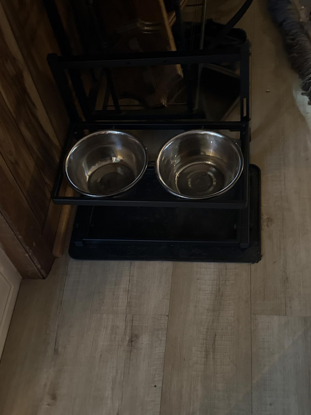 Elevated Dog Bowls with Slow Feeder for Large Dogs – Adjustable Raised Stand with 2 Stainless Steel Bowls & Spill-Proof Mat, Non-Slip Dog Feeder for Large & Medium Dogs (Black) customer photo 1