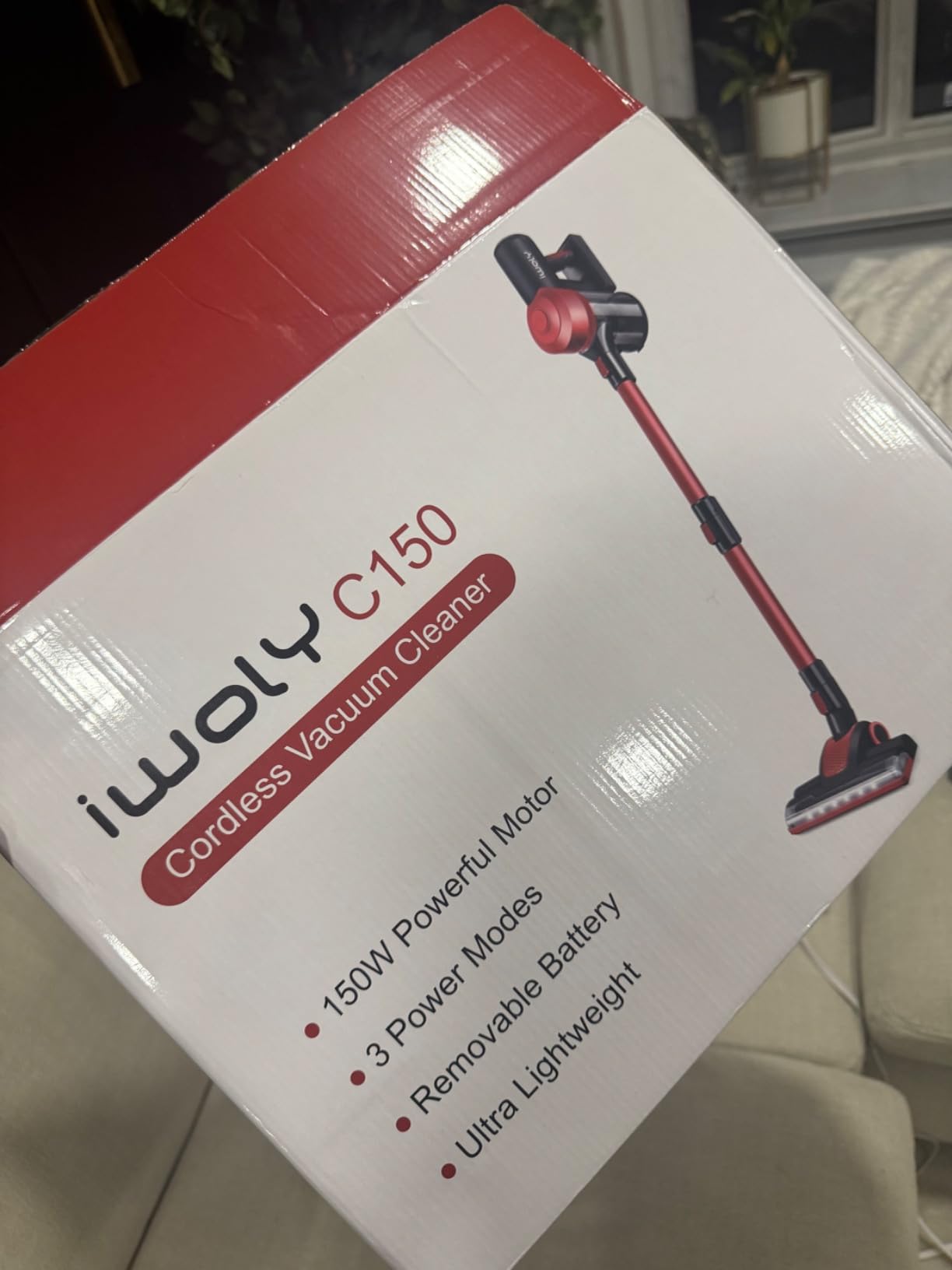 iwoly C150 Cordless Vacuum Cleaner with 2200mAh Rechargeable Battery, 18000Pa Cyclone Vacuum with HEPA Filter, Lightweight Portable Handheld Stick Vacuum for Home Hard Floor Car Cleaning customer photo 1