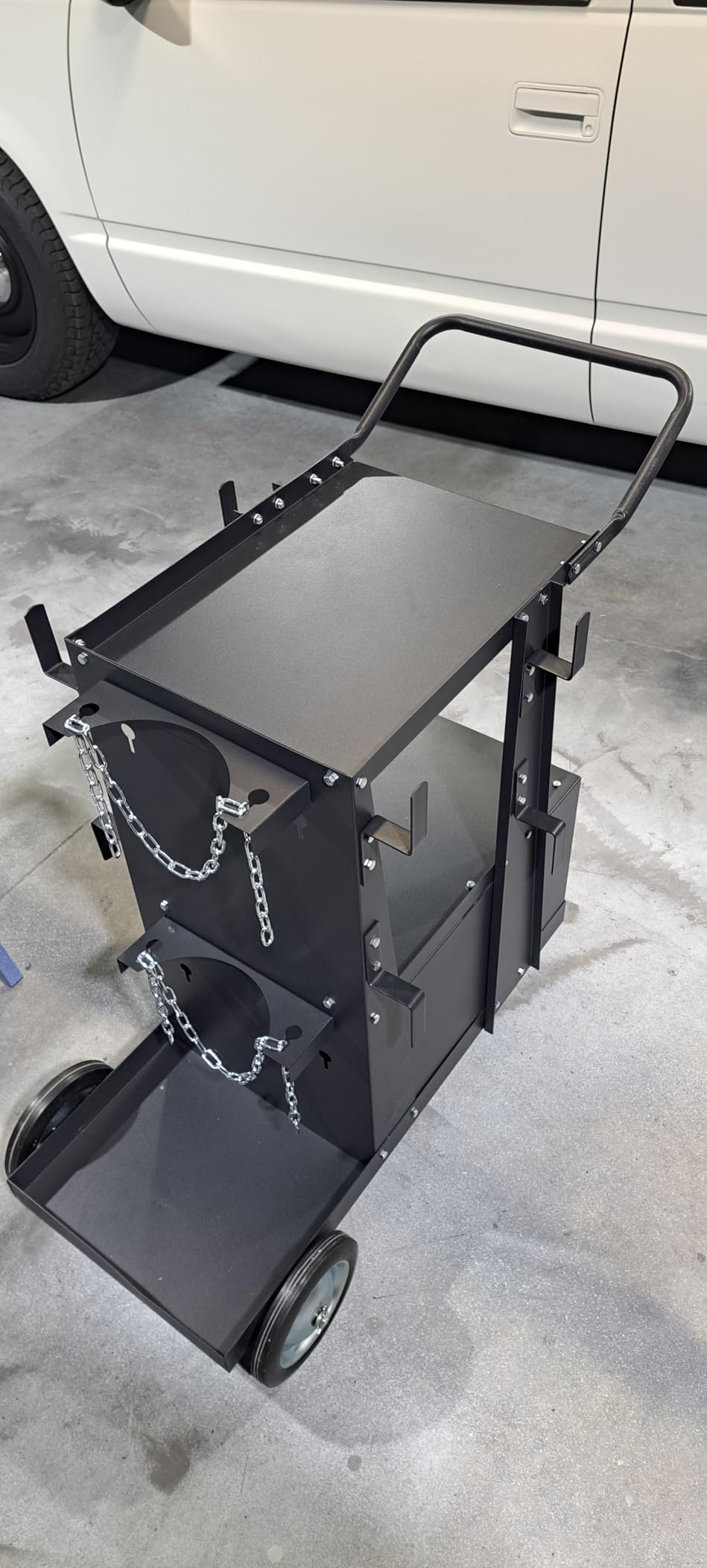 RCARTICH Welding Cart,Heavy Duty Rolling Welder Cart with 360 Swivel Wheels,Large Size Welder Cart for MIG MMA TIG Welding Machine and Plasma Cutter Tank customer photo 2