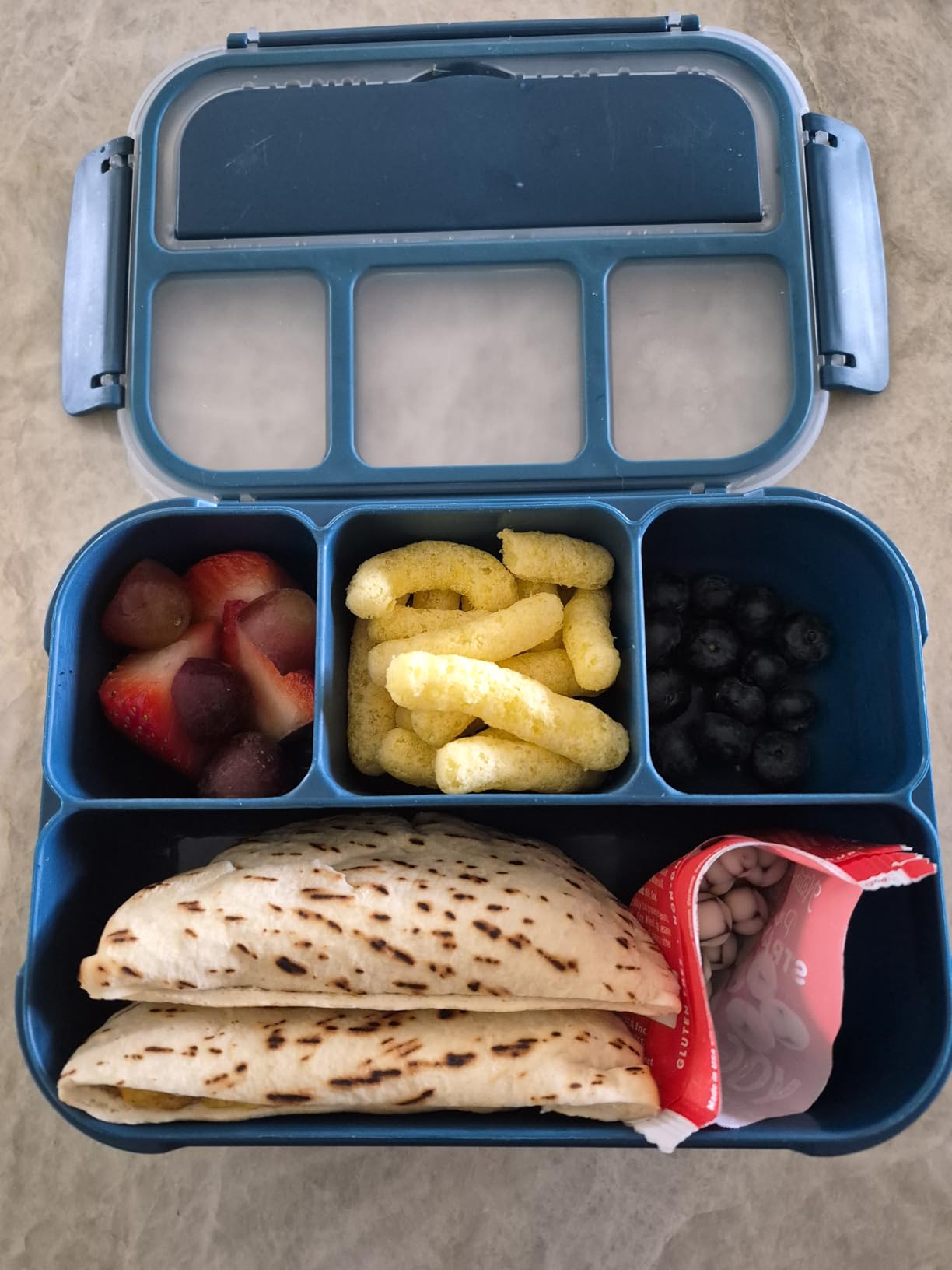Bento Box Adult Lunch Box, Containers for Adults Men Women with 4 Compartments, Lunchable Food Container with Utensils, Sauce Jar, Muffin Liners, 40 Oz/5 Cup, Microwave & Dishwasher Safe, Brown customer photo 2
