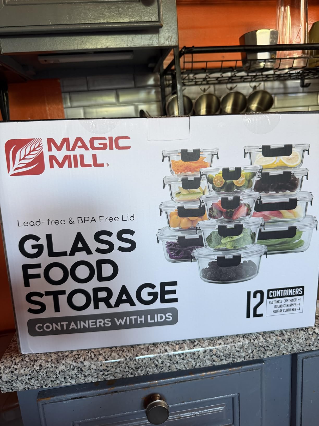 Magic Mill Premium Borosilicate Glass Food Storage Containers with lids Set | 24pc Sets with 12 Bowls & 12 Airtight Locking Lids for Lunch & Meal Prep, Safe for Oven, Freezer, Dishwasher, BPA-Free customer photo 2