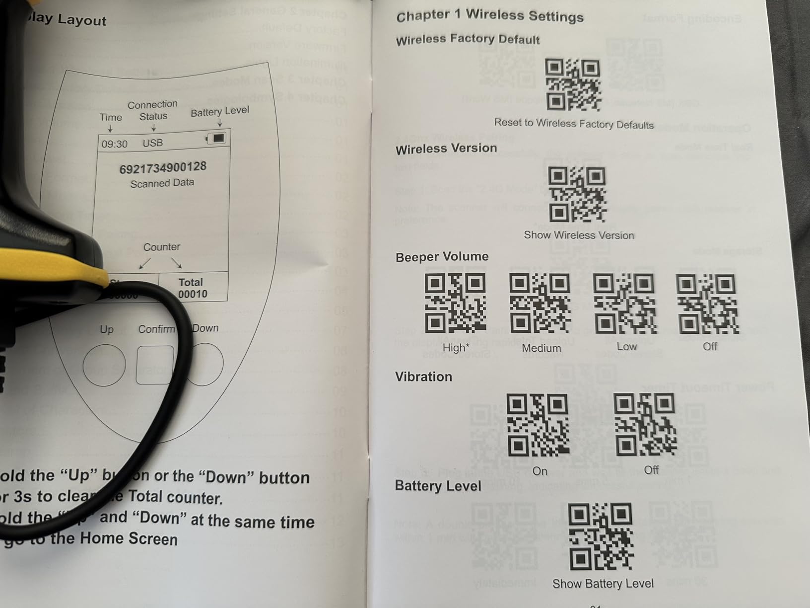 Tera Barcode Scanner Wireless with Screen: Pro Version 1D 2D QR with Setting Keypad Charging Cradle Works with Bluetooth 2.4G Wireless USB Wired Handheld Bar Code Reader HW0009 | 3-Button Color Screen, Works with Bluetooth 2.4G USB, 2500mAh, 1D 2D QR Scanning, Retail Warehouse Library, PC Tablet Phone customer photo 2