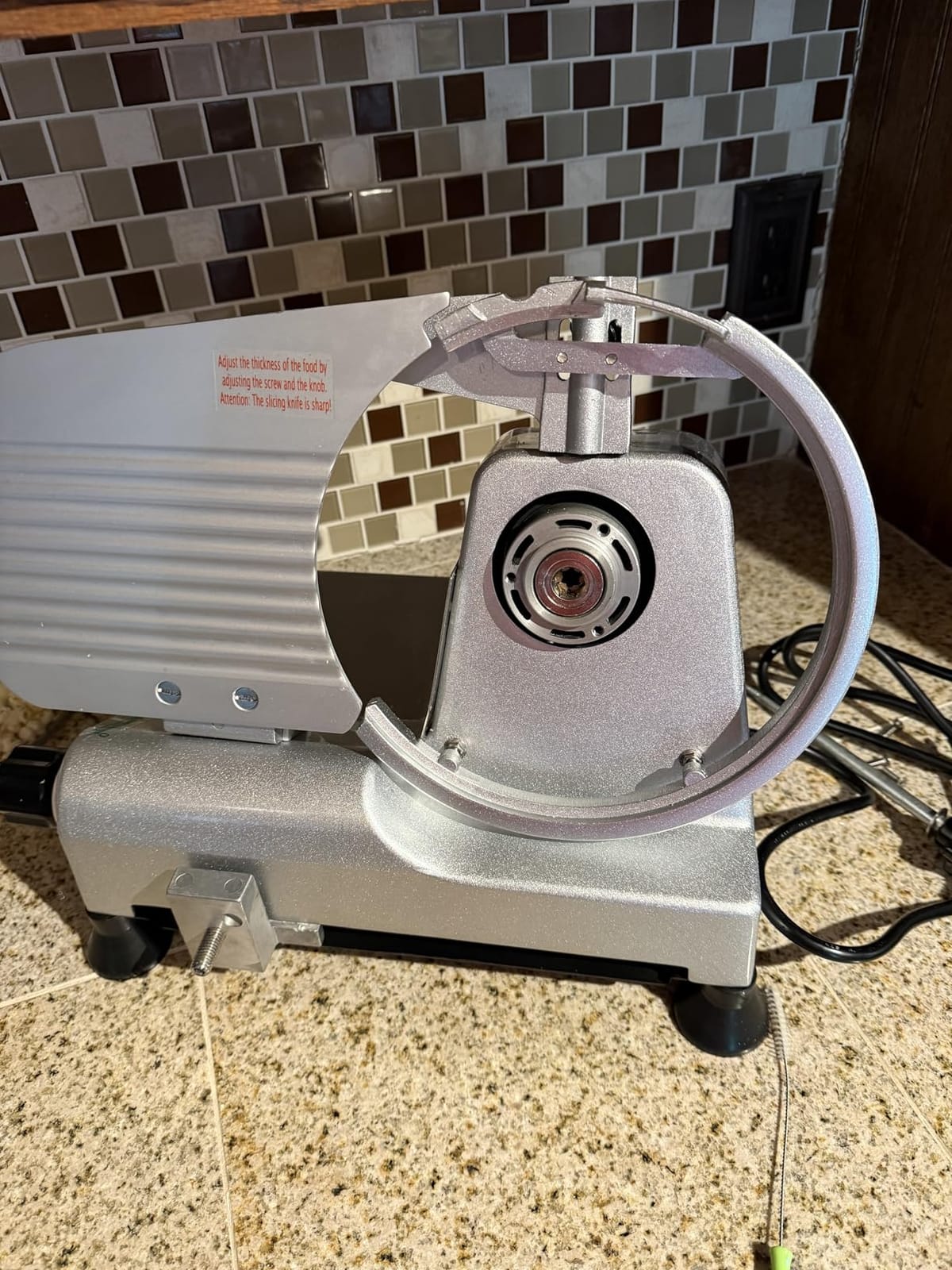 10-inch Commercial Meat Slicer 240W 0-13mm Semi-Auto Low Noise customer photo 1