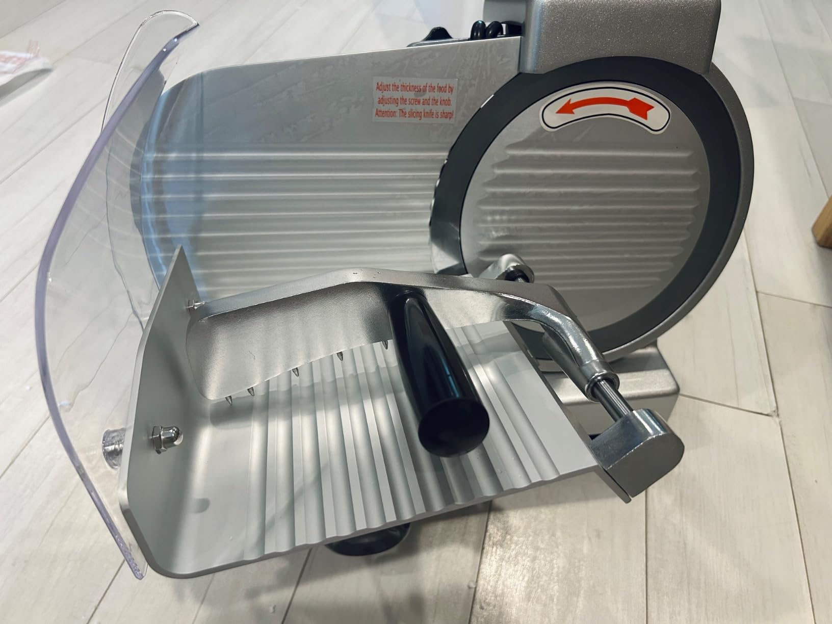 10-inch Commercial Meat Slicer 240W 0-13mm Semi-Auto Low Noise customer photo 2
