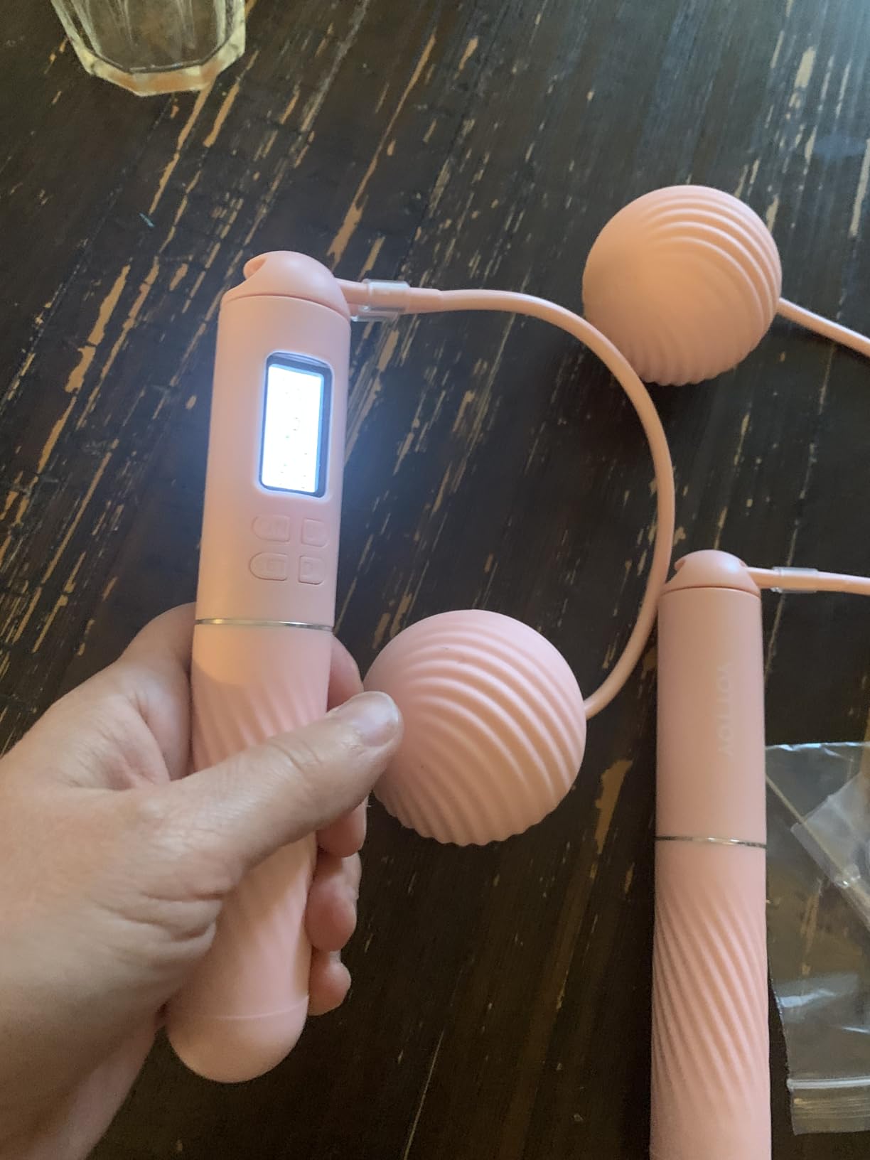 YOTTOY Skipping Ropes for Adults -Cordless Counter Jump Rope with Large Cordless Ball-Weighted Jump Rope for Women with LCD Display customer photo 1
