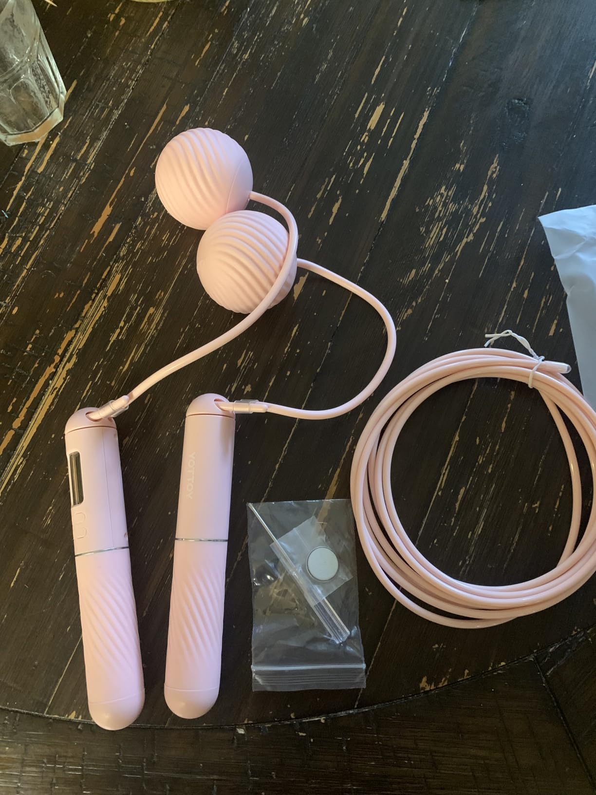 YOTTOY Skipping Ropes for Adults -Cordless Counter Jump Rope with Large Cordless Ball-Weighted Jump Rope for Women with LCD Display customer photo 2