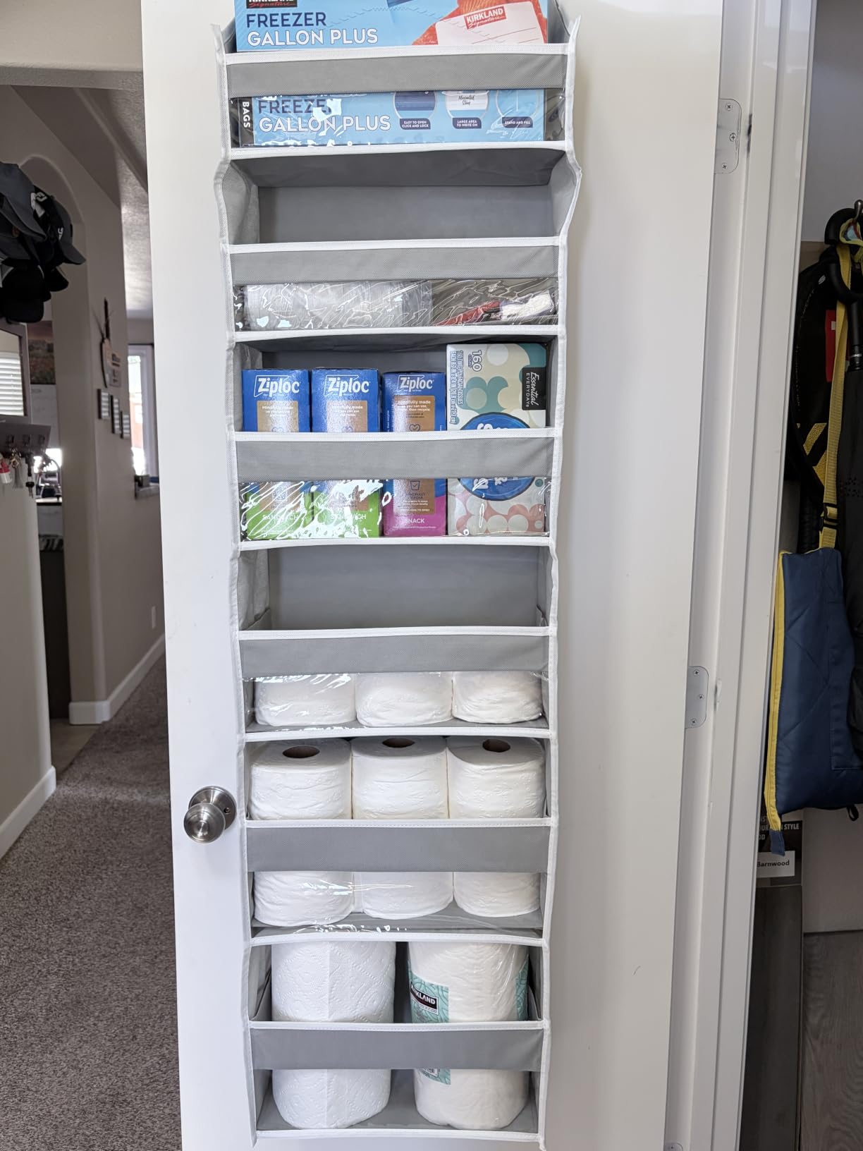 HOMELUX THEORY Over the Door Organizer, 6-Tier, 100D Fabric, Ivory 1pc customer photo 2